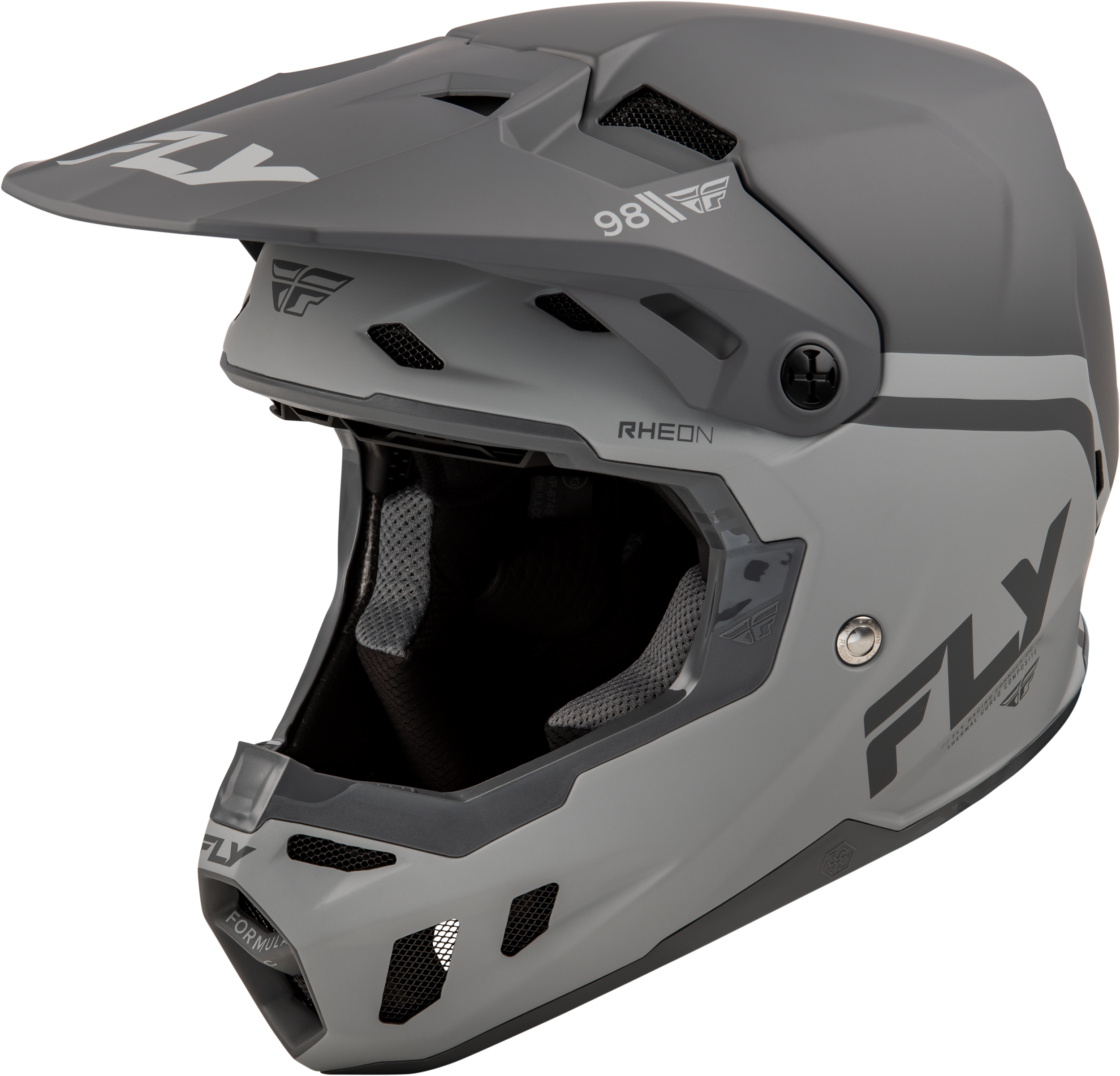Photo of YOUTH FORMULA CC OBJECTIVE HELMET MATTE BLACK/GREY YL by FLY RACING - Premium Helmets for UTVs / Side by Sides
