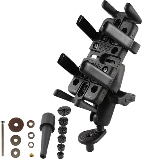 Photo of FORK STEM MOUNT W/FINGER GRIP PHONE/RADIO HOLDER by RAM - Premium Accessories for UTVs / Side by Sides