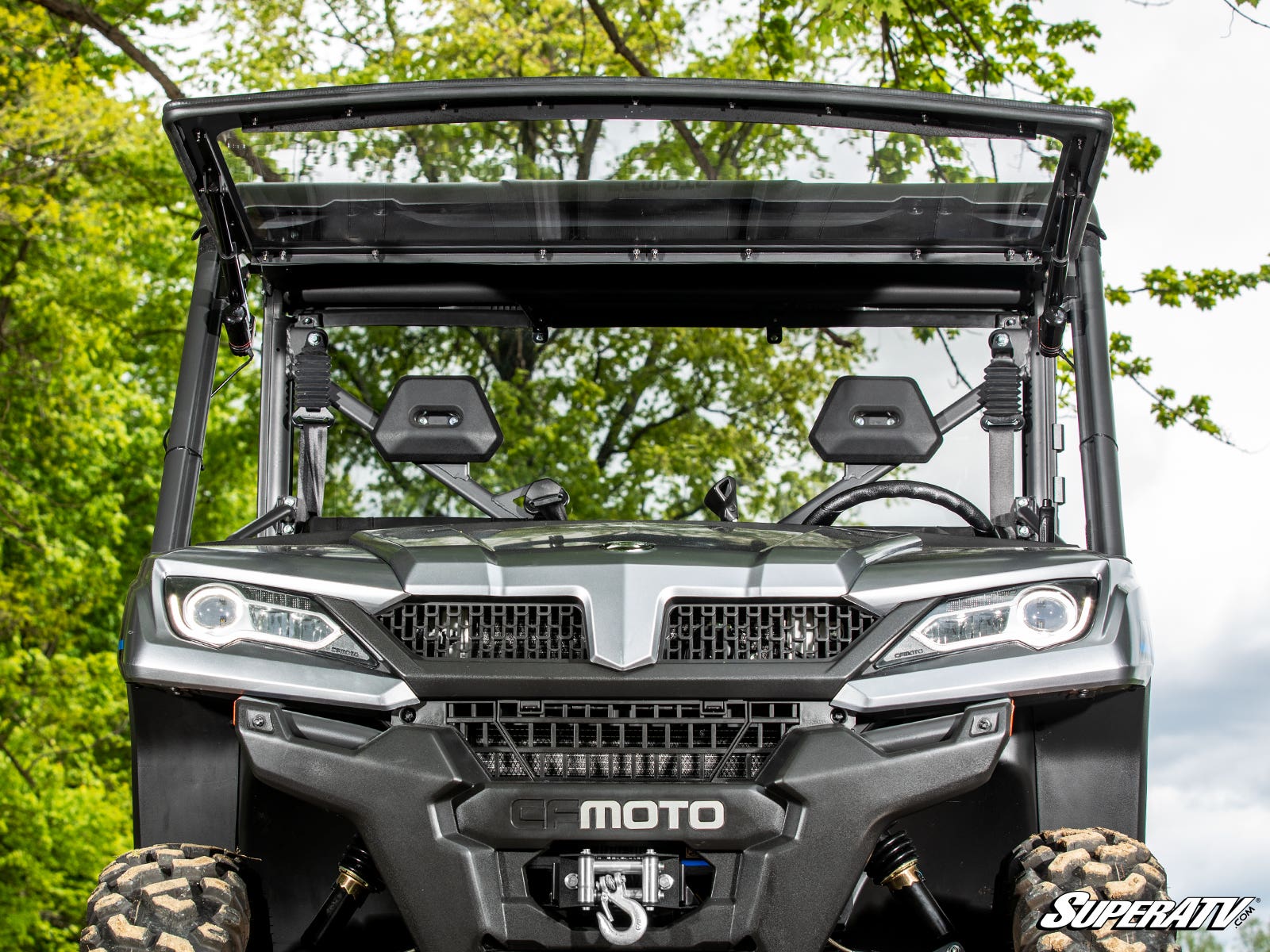 Photo of SuperATV CFMOTO UForce 1000 MaxDrive Power Flip Windshield by SuperATV - Premium Windshields for UTVs / Side by Sides