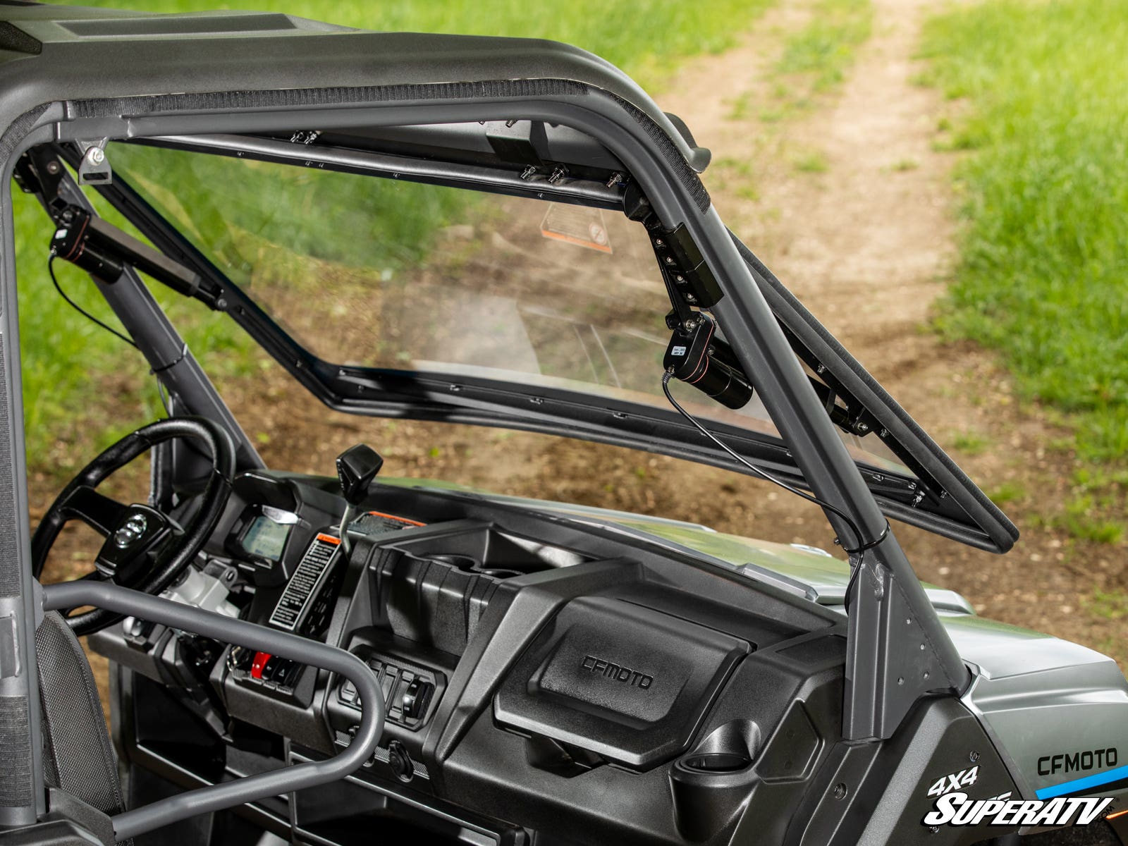 Photo of SuperATV CFMOTO UForce 1000 MaxDrive Power Flip Windshield by SuperATV - Premium Windshields for UTVs / Side by Sides