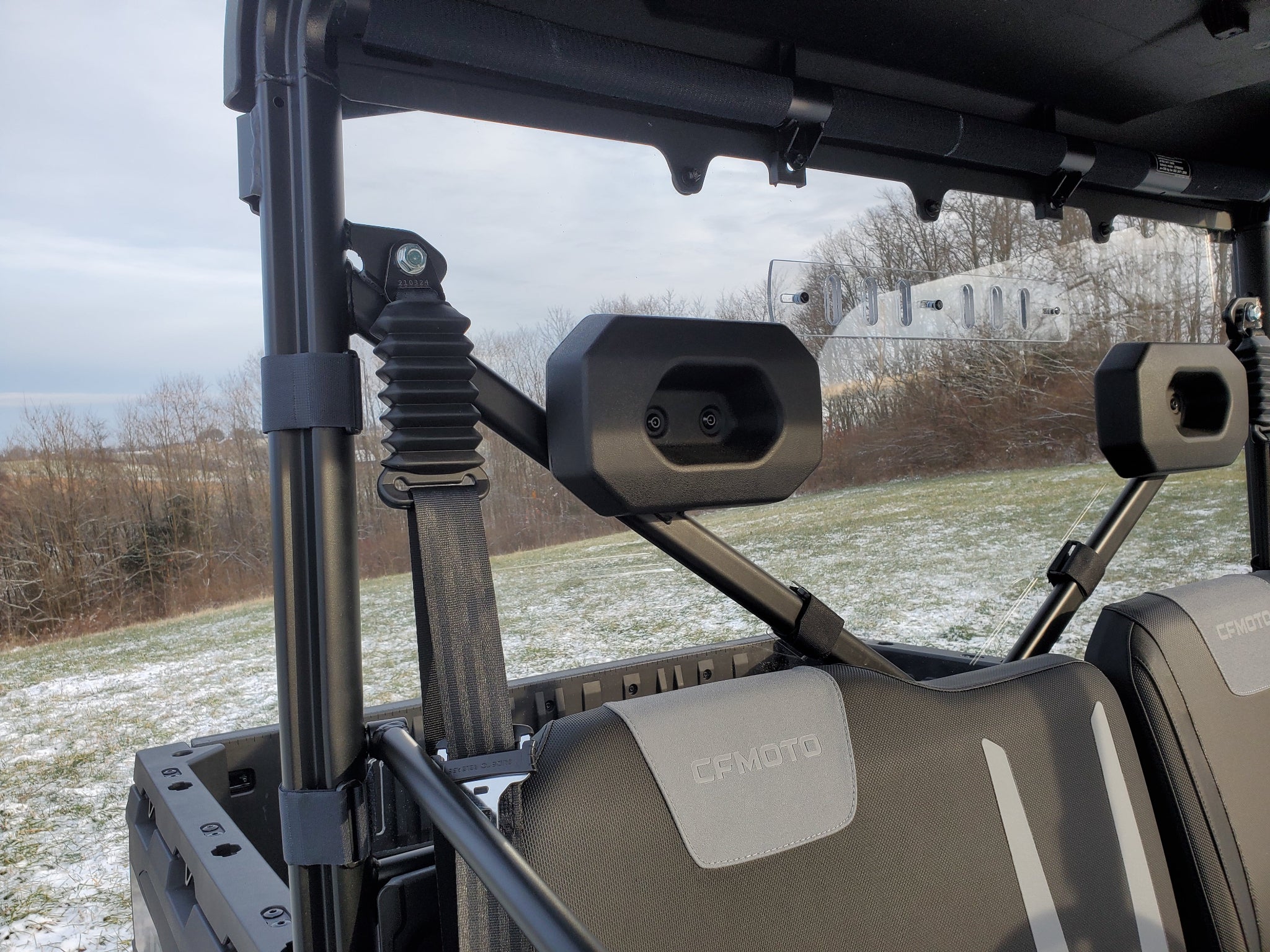 Photo of CFMoto UForce 600 - 1 Pc Lexan Back Panel w/Clamp and Vent Options by 3 Star UTV - Premium Windshields for UTVs / Side by Sides