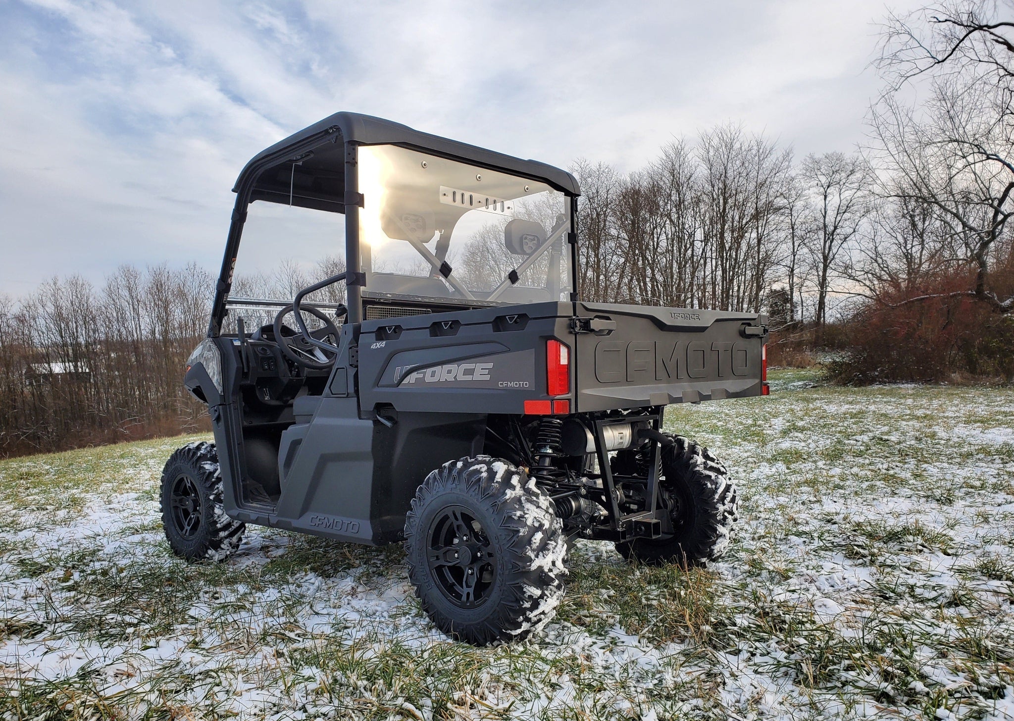 Photo of CFMoto UForce 600 - 1 Pc Lexan Back Panel w/Clamp and Vent Options by 3 Star UTV - Premium Windshields for UTVs / Side by Sides