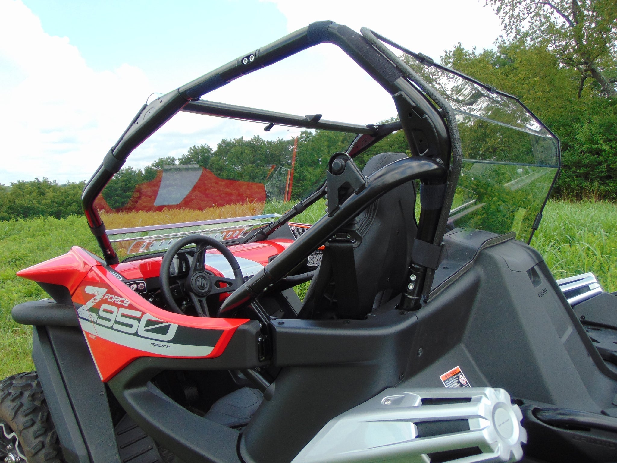 Photo of CFMoto ZForce 950 - 1 Piece Lexan Back Panel w/Tint, Clamp and Vent Options by 3 Star UTV - Premium Windshields for UTVs / Side by Sides