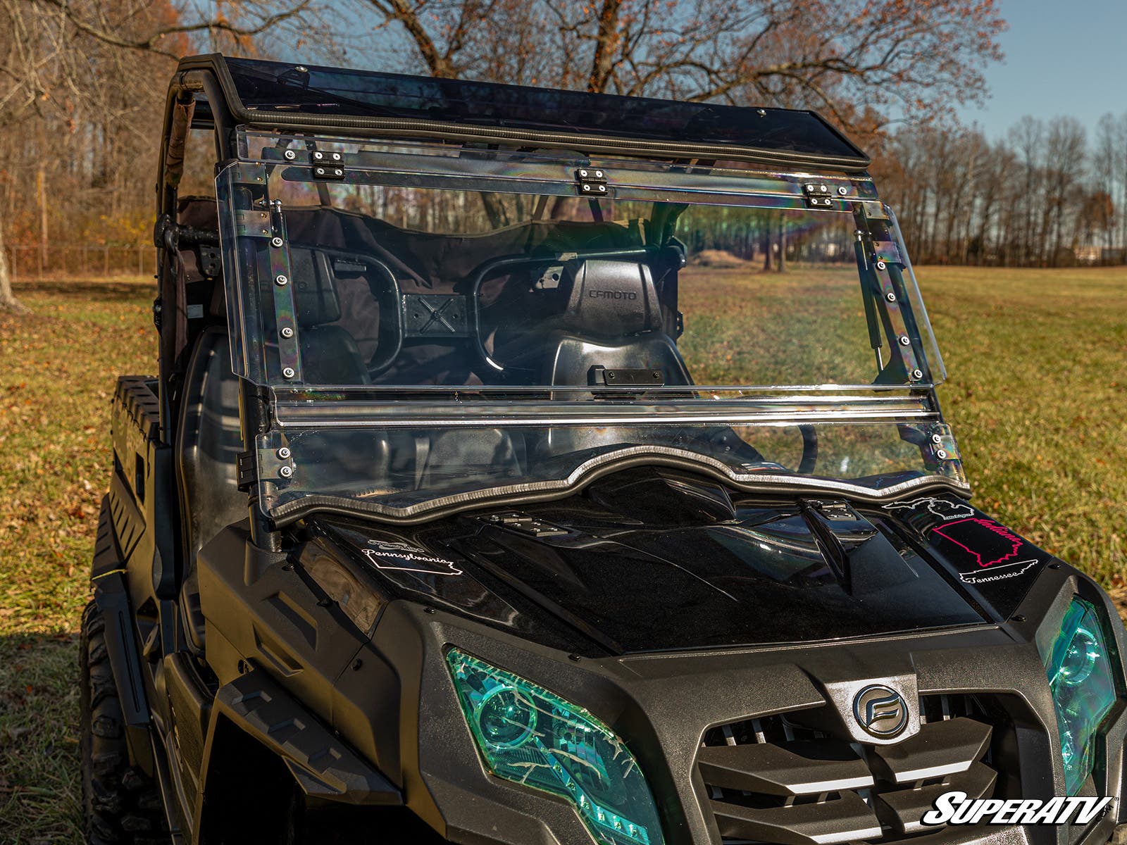 Photo of SuperATV CFMOTO UForce 500 Scratch-Resistant Flip Windshield by SuperATV - Premium Windshields for UTVs / Side by Sides