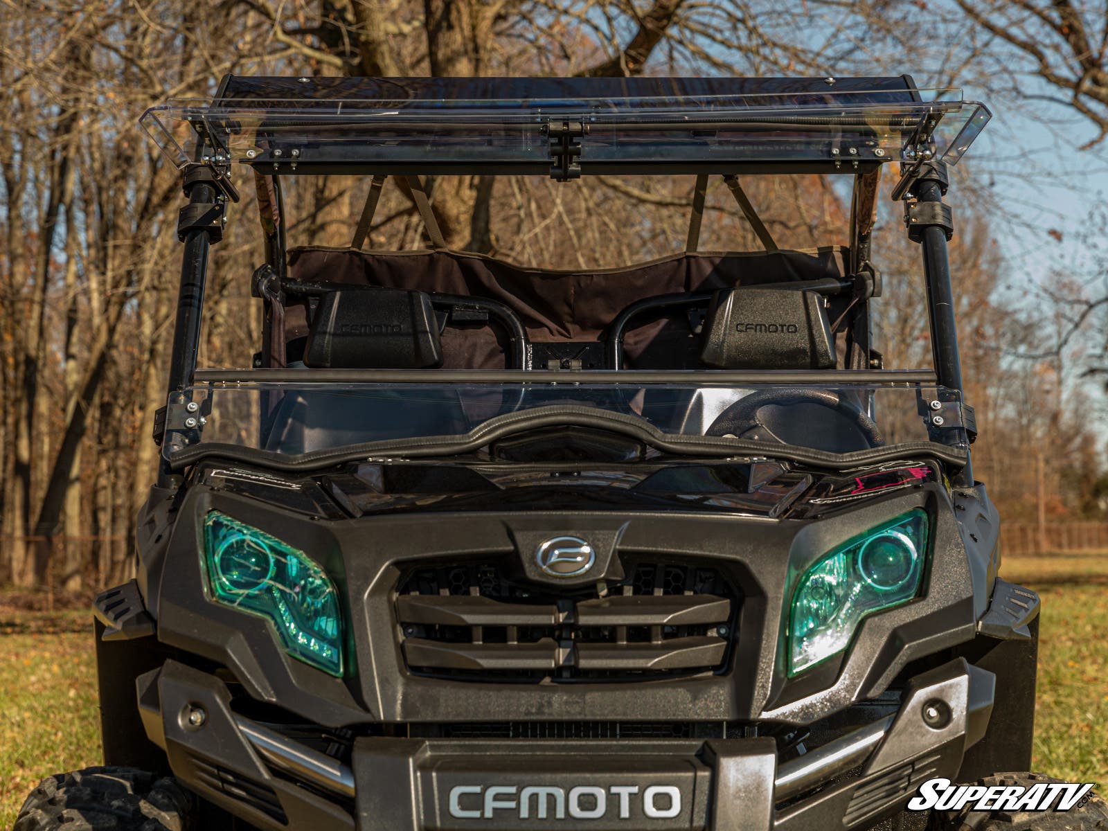 Photo of SuperATV CFMOTO UForce 500 Scratch-Resistant Flip Windshield by SuperATV - Premium Windshields for UTVs / Side by Sides