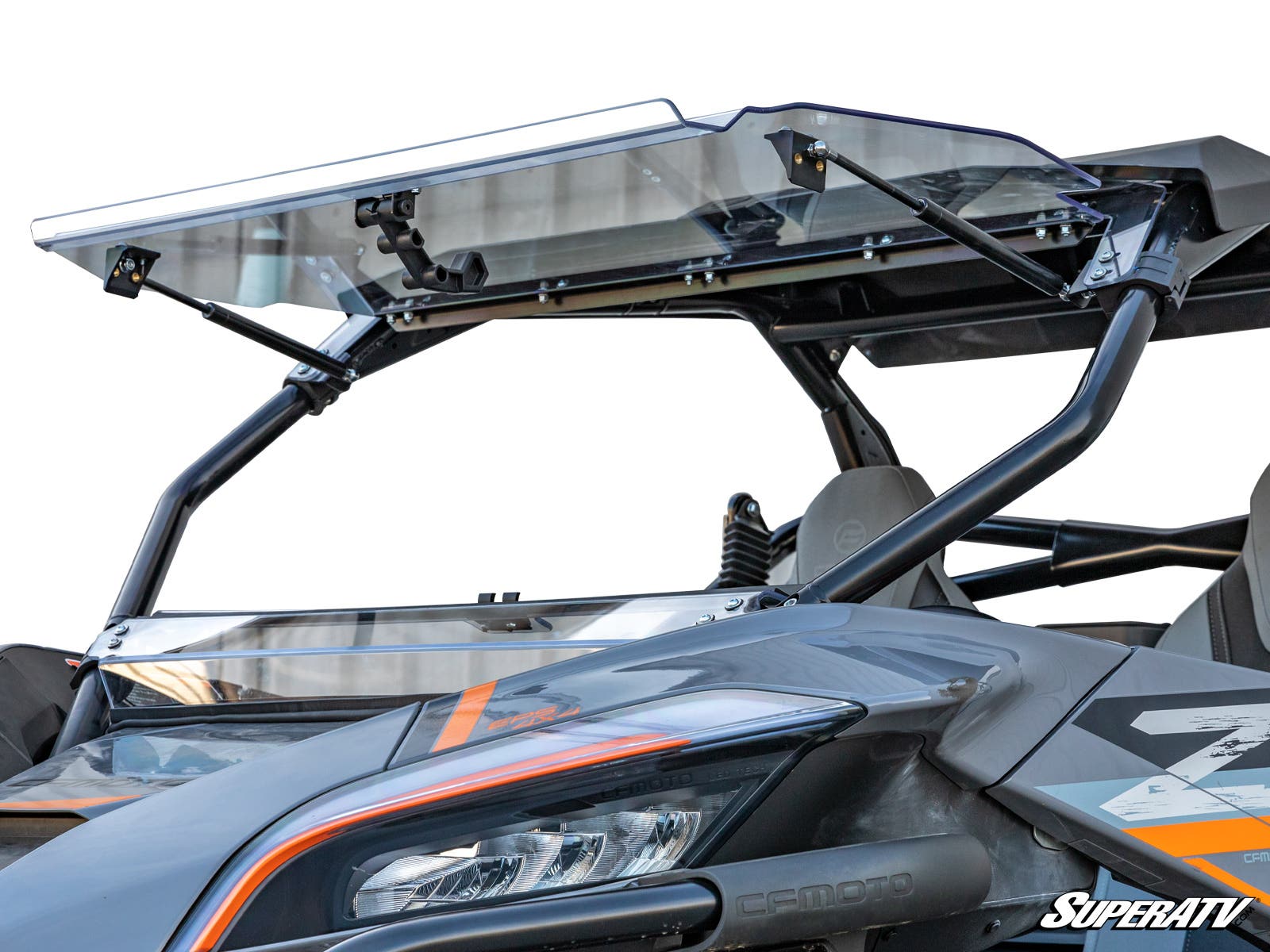 Photo of SuperATV CFMOTO ZForce 950 Scratch Resistant Flip Windshield by SuperATV - Premium Windshields for UTVs / Side by Sides