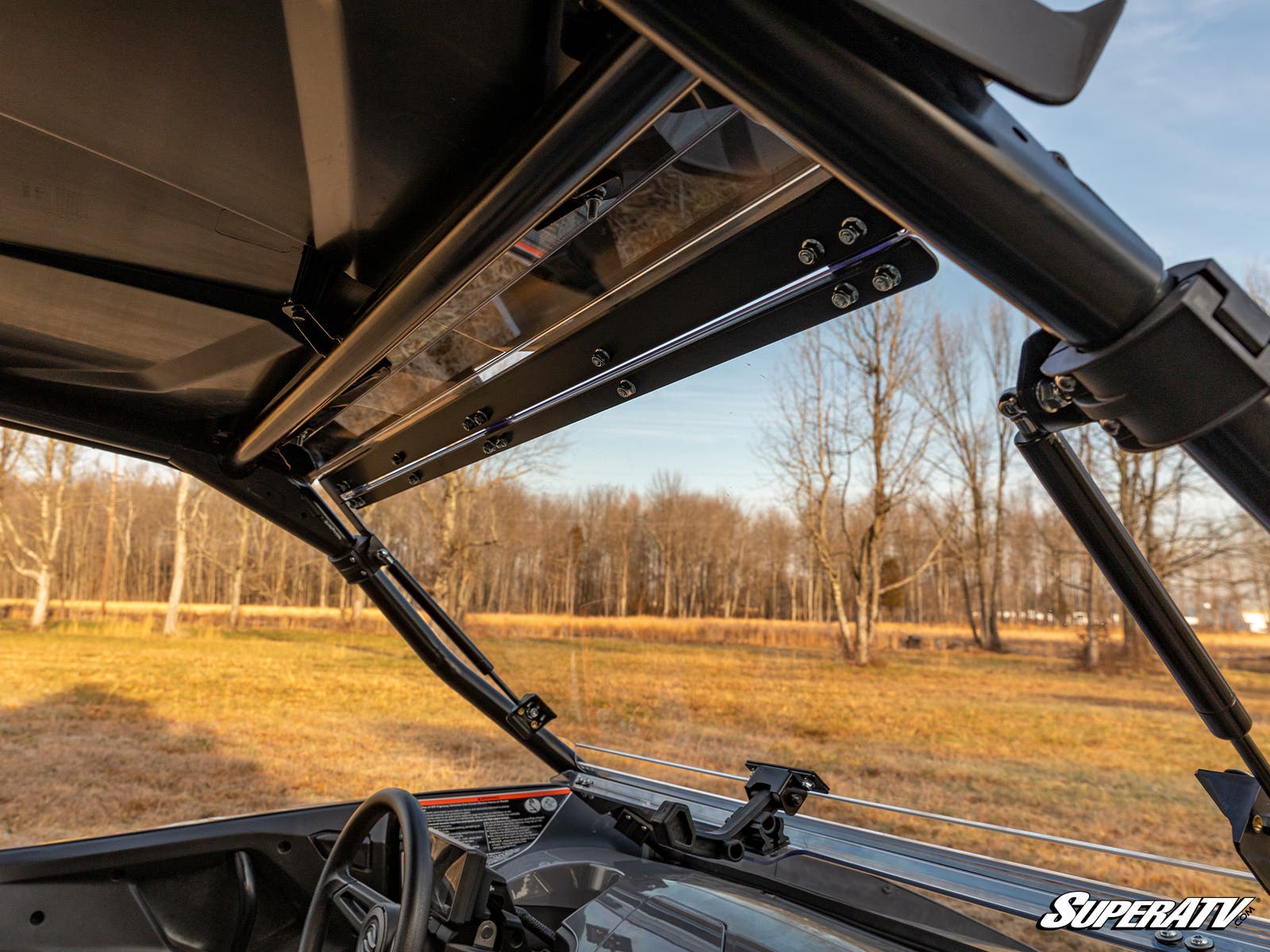 Photo of SuperATV CFMOTO ZForce 950 Scratch Resistant Flip Windshield by SuperATV - Premium Windshields for UTVs / Side by Sides