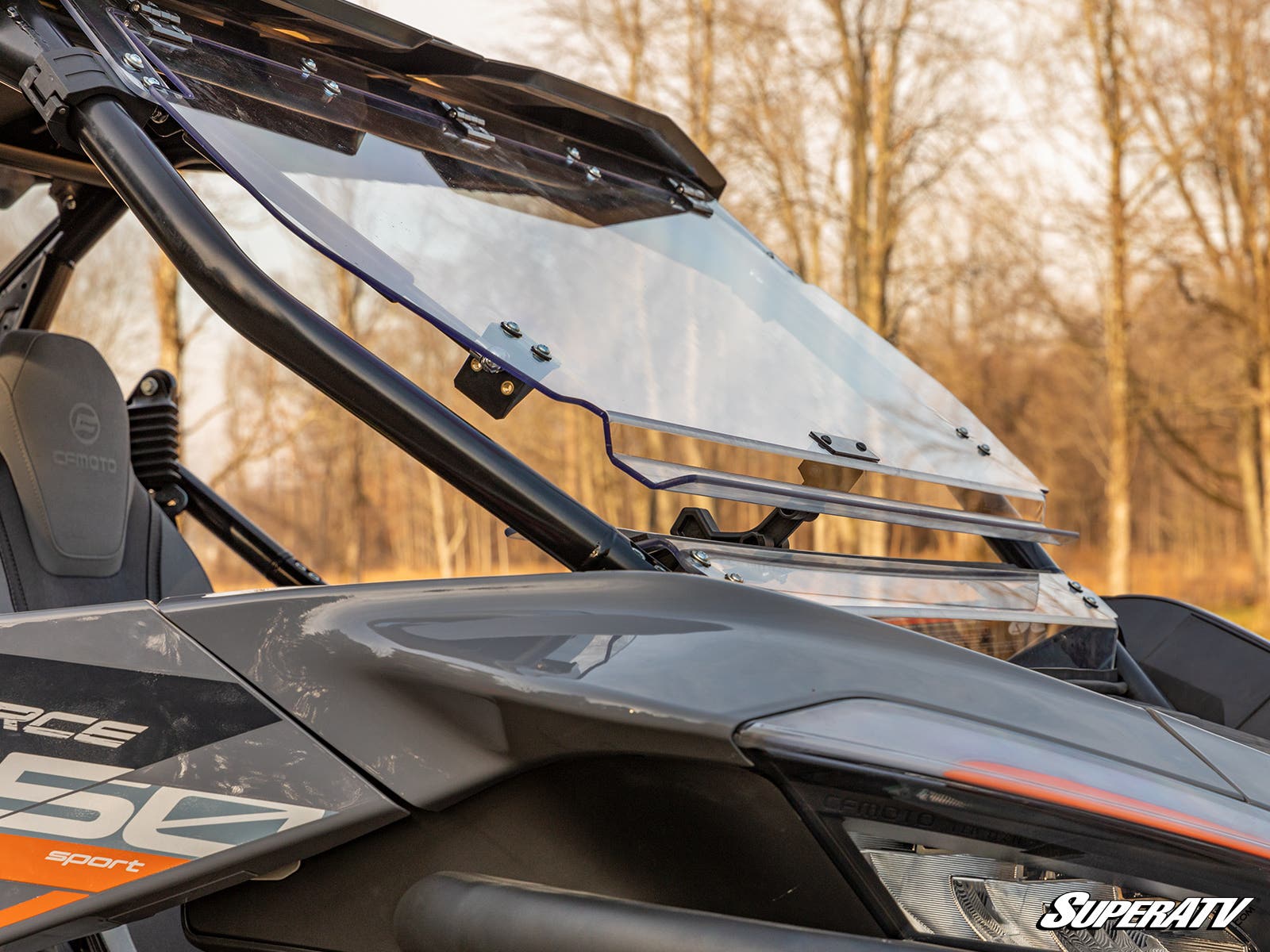 Photo of SuperATV CFMOTO ZForce 950 Scratch Resistant Flip Windshield by SuperATV - Premium Windshields for UTVs / Side by Sides