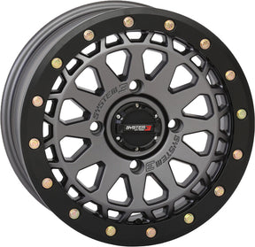 Photo of SYSTEM 3 SB6 BL WHEEL 15X7 4+3 (+10MM) 4/137 GUN METAL GREY by SYSTEM 3 - Premium Wheels for UTVs / Side by Sides