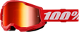 100% Strata 2 Goggles - Red Mirror Red Lens