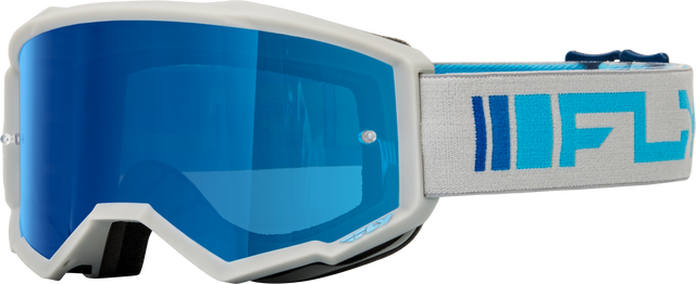 Photo of YOUTH ZONE GOGGLE SILVER/BLUE W/ DARK BLUE MIRROR/SMOKE LENS by FLY RACING - Premium Eyewear for UTVs / Side by Sides