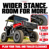 SuperATV UForce U10 Pro long travel kit — width, offset and tire clearance guide