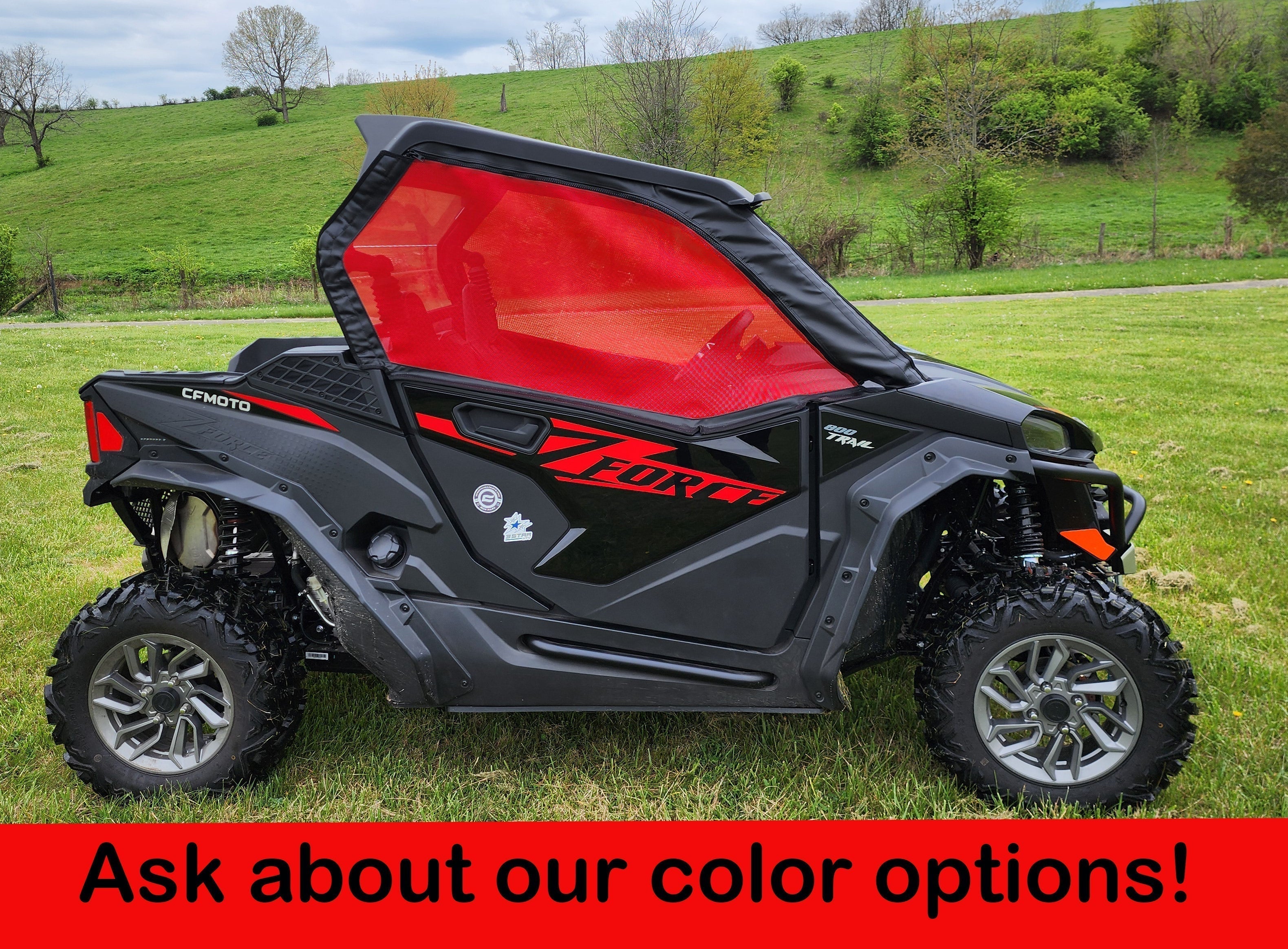 Photo of CFMoto ZForce 800 Trail/950 Trail & Sport - Upper Doors with Mesh Windows by 3 Star UTV - Premium Enclosures for UTVs / Side by Sides