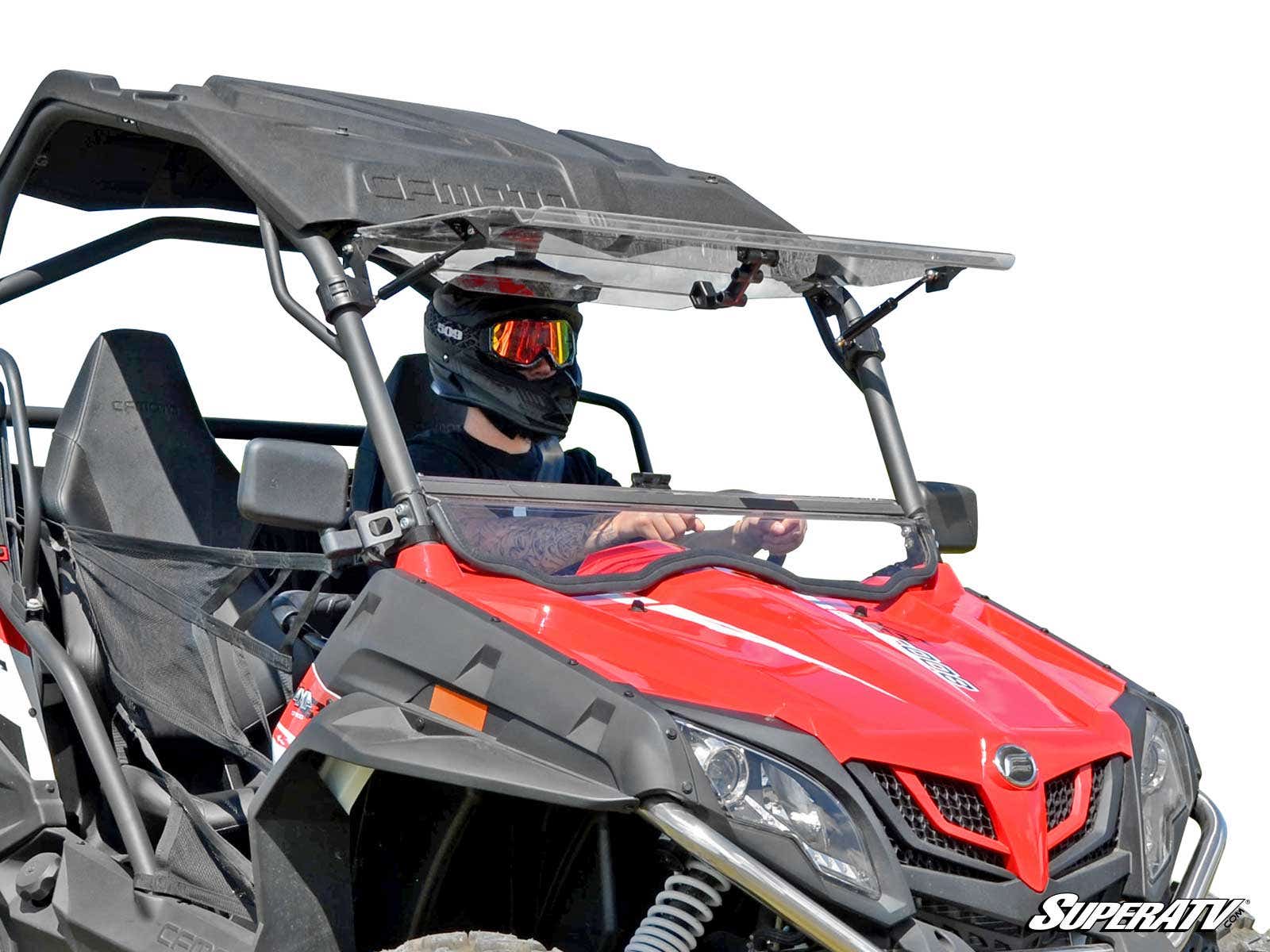 Photo of SuperATV CFMOTO ZForce Scratch Resistant Flip Windshield by SuperATV - Premium Windshields for UTVs / Side by Sides