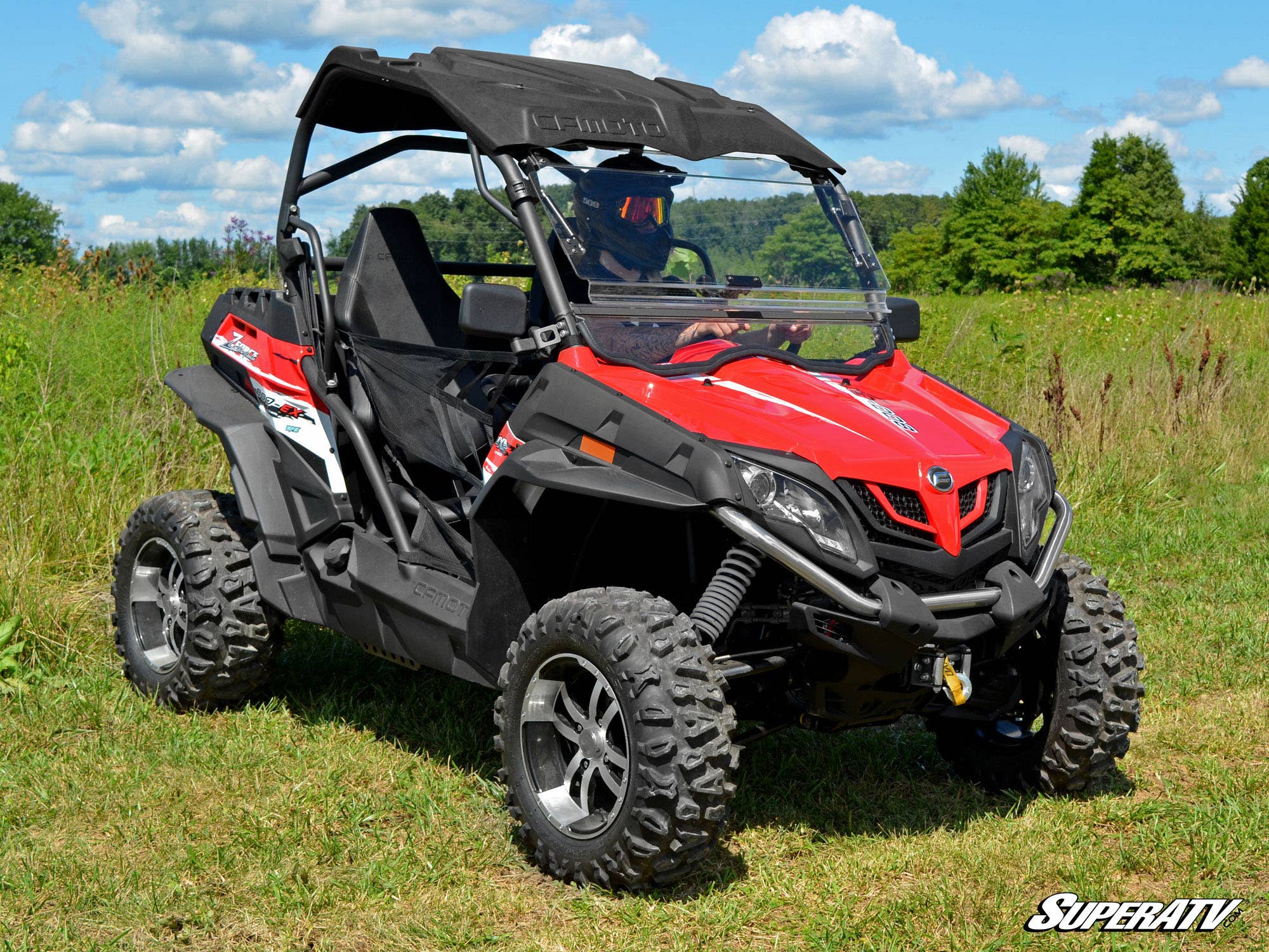 Photo of SuperATV CFMOTO ZForce Scratch Resistant Flip Windshield by SuperATV - Premium Windshields for UTVs / Side by Sides