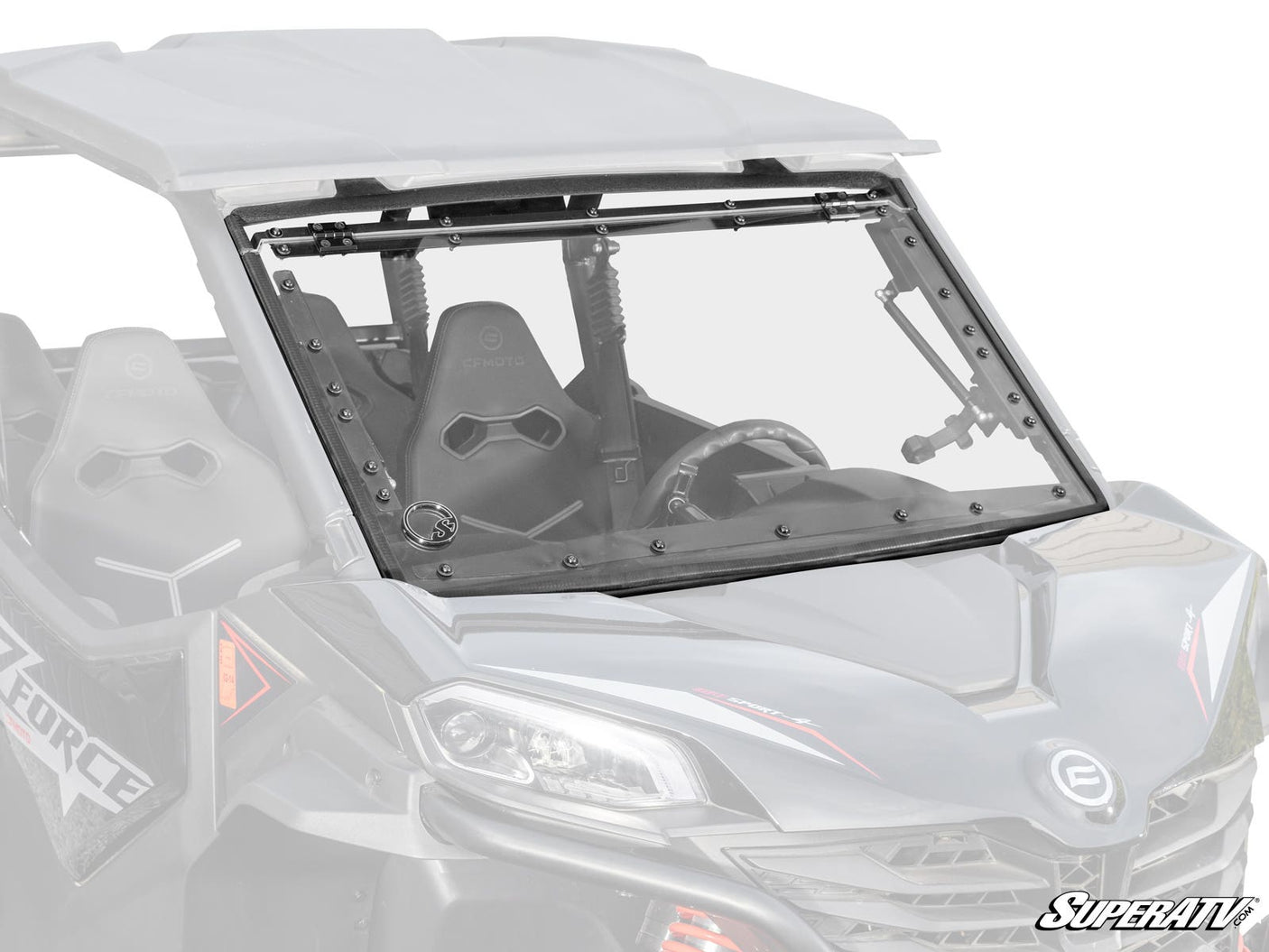Photo of SuperATV CFMOTO ZForce 950 Trail Scratch-Resistant Flip Windshield by SuperATV - Premium Windshields for UTVs / Side by Sides