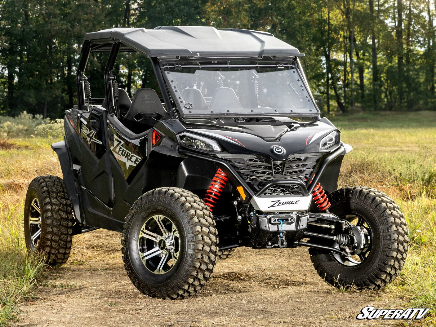 Photo of SuperATV CFMOTO ZForce 950 Sport Scratch-Resistant Flip Windshield by SuperATV - Premium Windshields for UTVs / Side by Sides