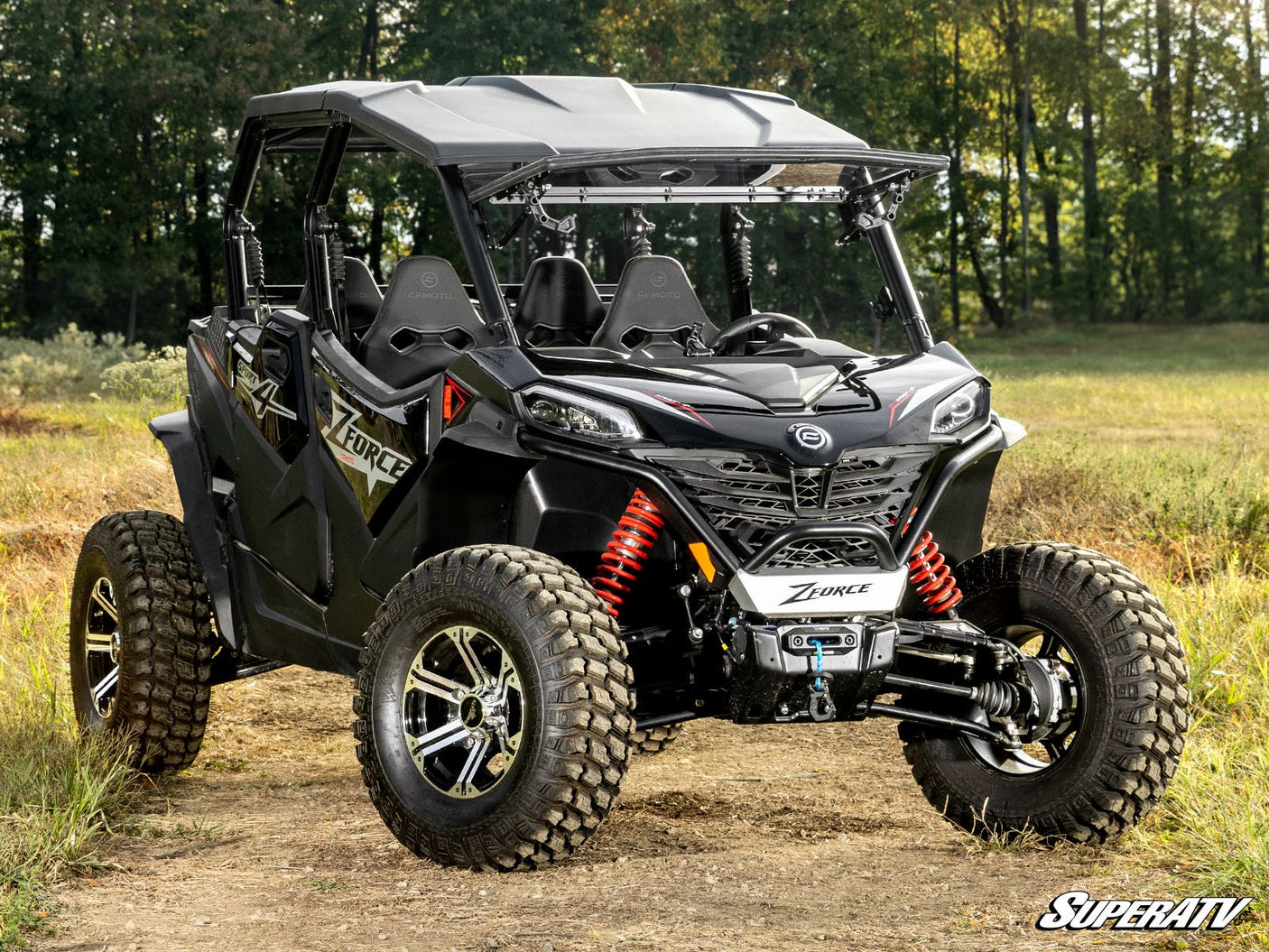Photo of SuperATV CFMOTO ZForce 950 Sport Scratch-Resistant Flip Windshield by SuperATV - Premium Windshields for UTVs / Side by Sides