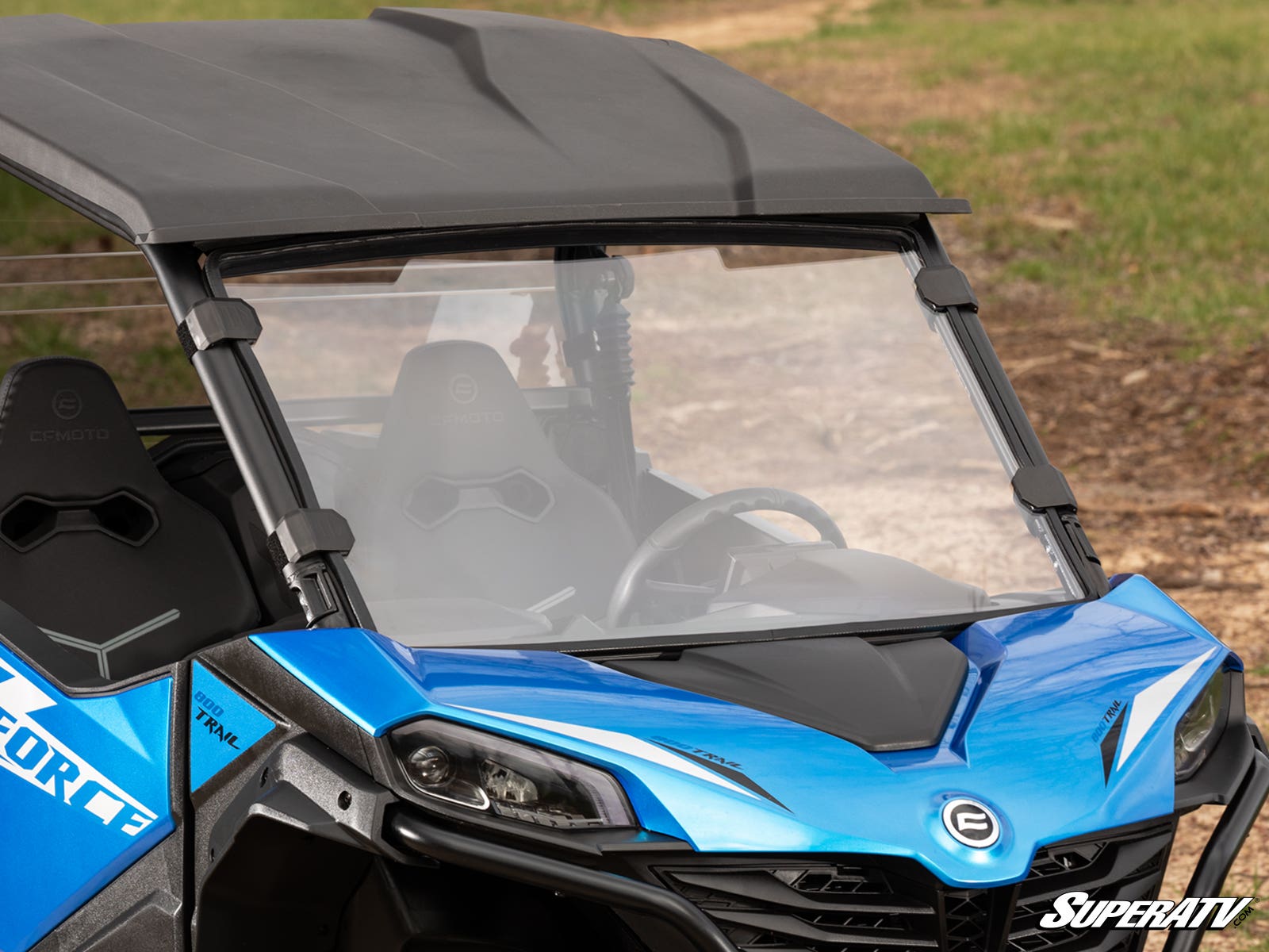 Photo of SuperATV CFMOTO ZForce 950 Trail Scratch Resistant Full Windshield by SuperATV - Premium Windshields for UTVs / Side by Sides