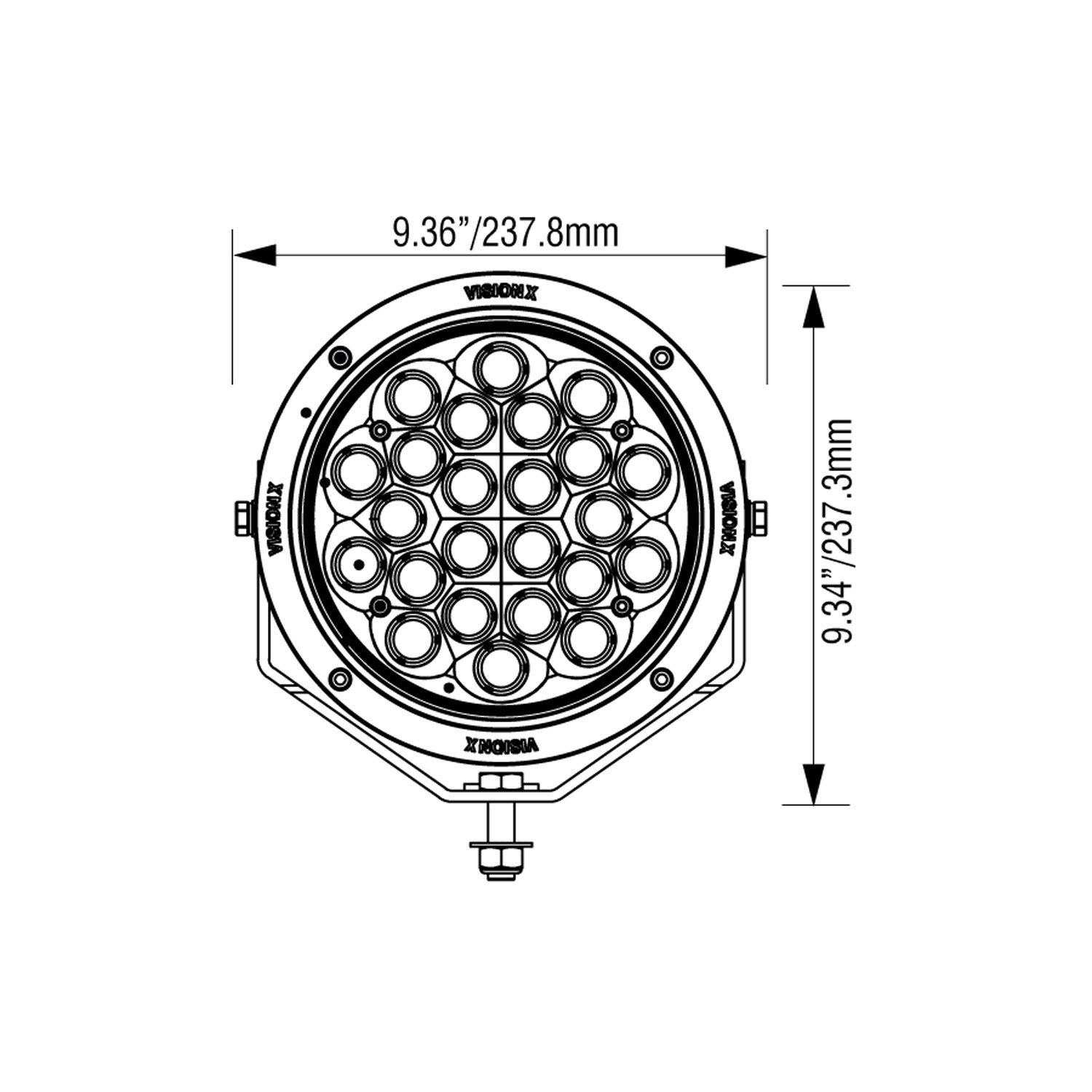 Photo of 8.7" CG2 Multi LED Light Cannon Kit by Vision X Off-Road - Premium LED Driving Light for UTVs / Side by Sides