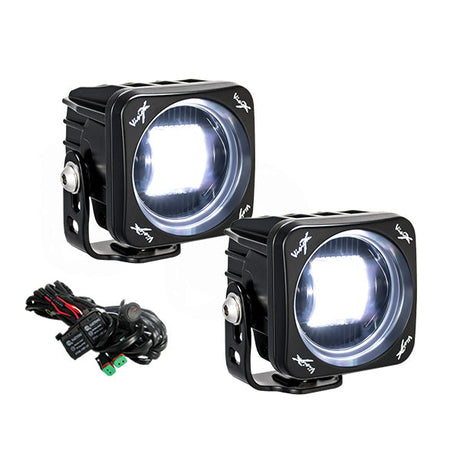 Photo of 3" Square CG2 SAE LED Light Cannon Kit by Vision X Off-Road - Premium Vehicle Accent Light for UTVs / Side by Sides