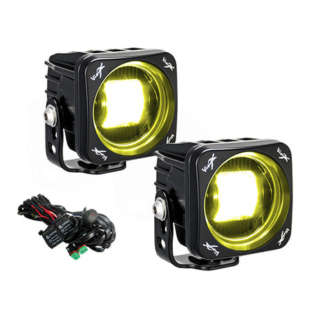 Photo of 3" Square CG2 SAE LED Light Cannon Kit by Vision X Off-Road - Premium Vehicle Accent Light for UTVs / Side by Sides