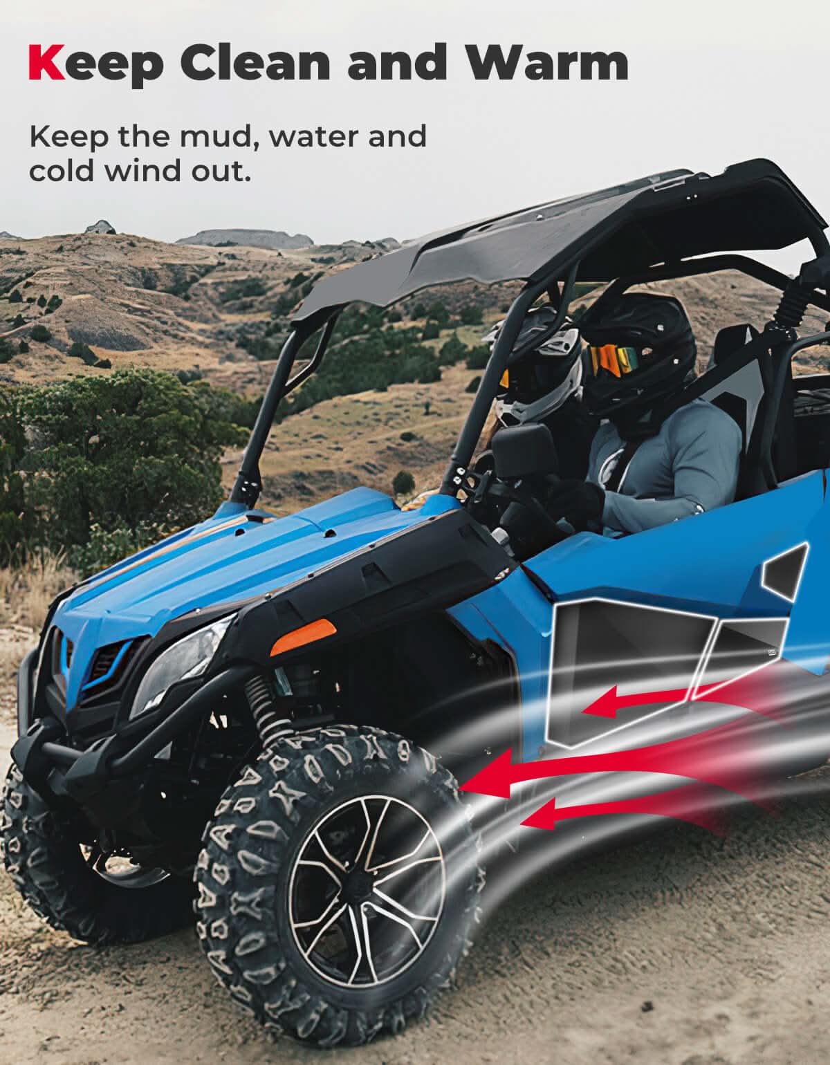 Photo of Lower Doors Inserts for CFMOTO ZForce 500 | 800 | 1000 by Kemimoto - Premium for UTVs / Side by Sides
