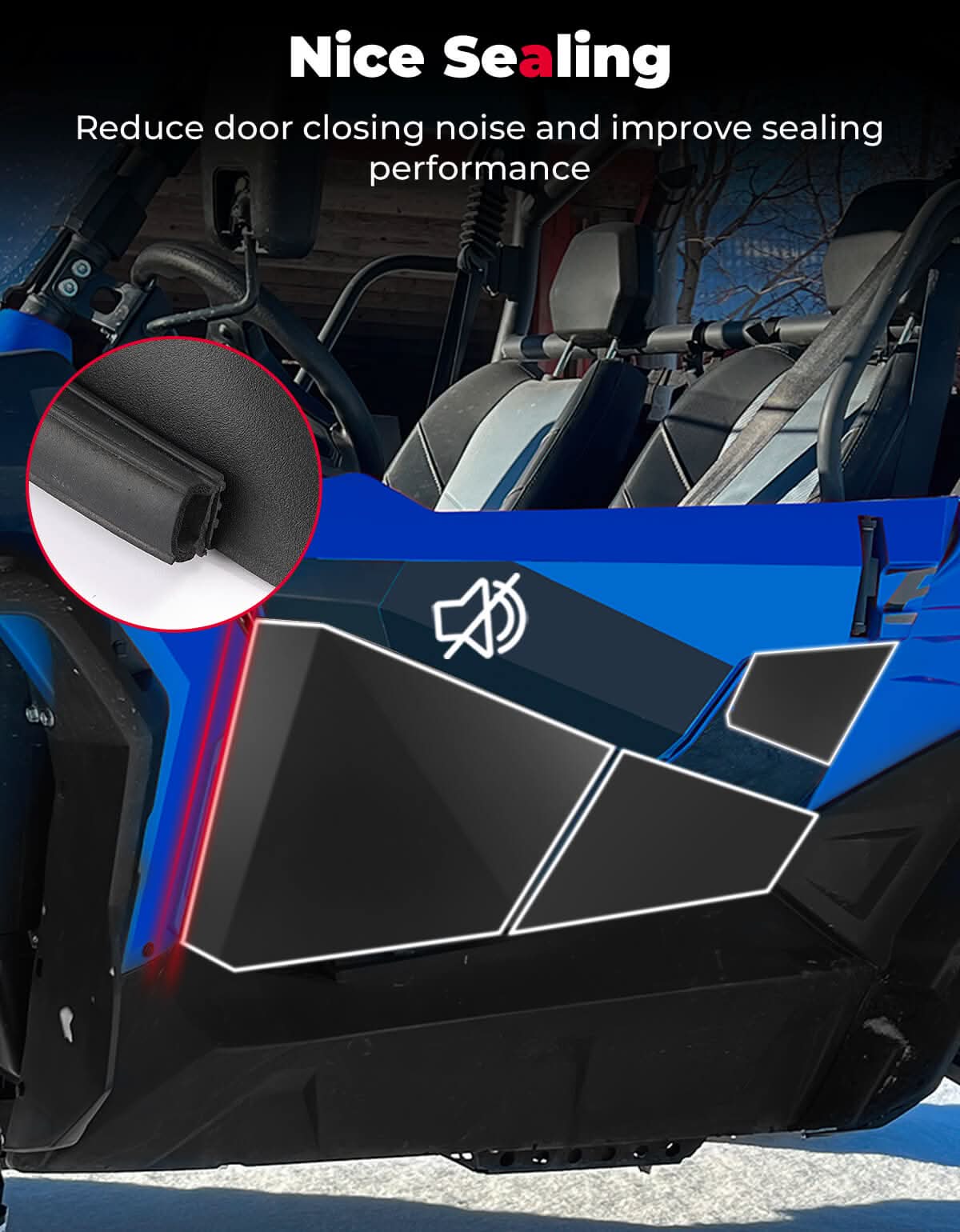 Photo of Lower Doors Inserts for CFMOTO ZForce 500 | 800 | 1000 by Kemimoto - Premium for UTVs / Side by Sides