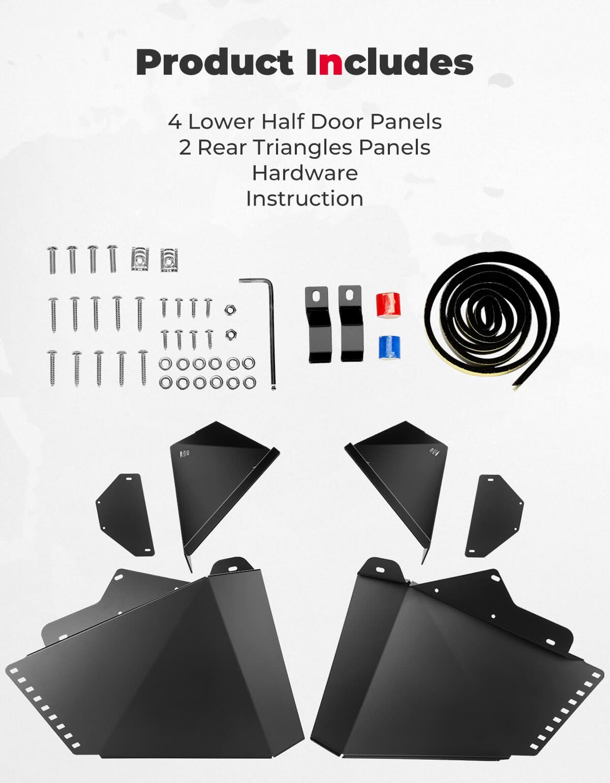 Photo of Lower Doors Inserts for CFMOTO ZForce 500 | 800 | 1000 by Kemimoto - Premium for UTVs / Side by Sides