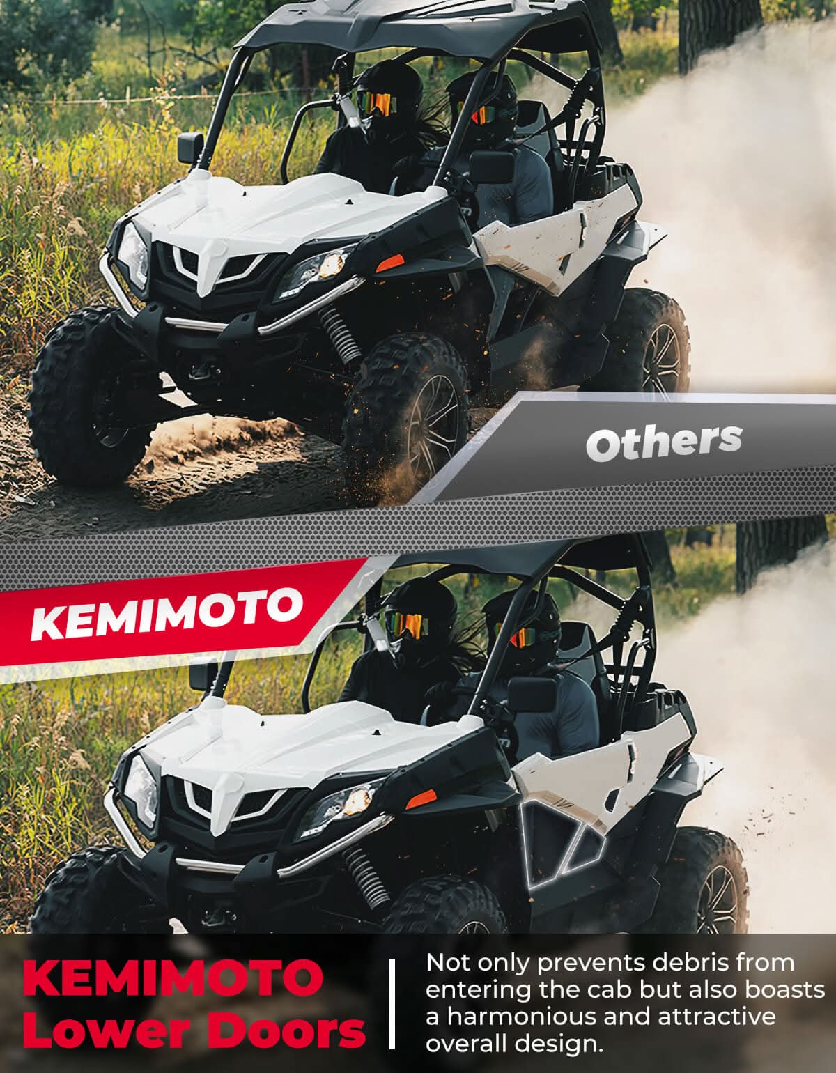 Photo of Lower Doors Inserts for CFMOTO ZForce 500 | 800 | 1000 by Kemimoto - Premium for UTVs / Side by Sides