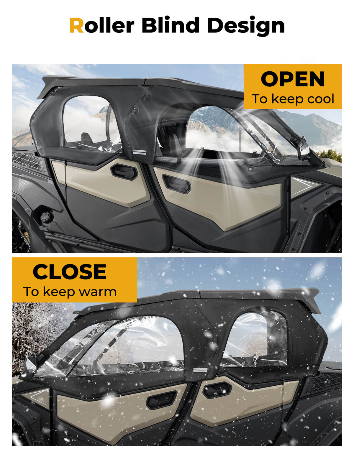 Photo of Soft Cab Enclosures for CFMOTO ZForce 950 SPORT 4 2024+ by Kemimoto - Premium for UTVs / Side by Sides
