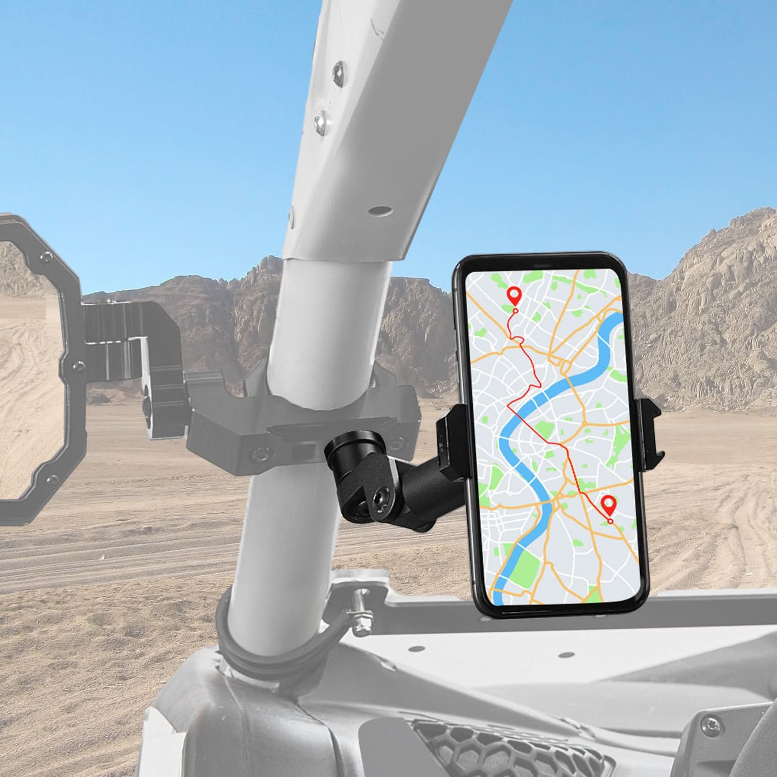 Photo of Kemimoto Custom-Built UTV Phone Mount for Mirror X1/X1PRO by Kemimoto - Premium for UTVs / Side by Sides