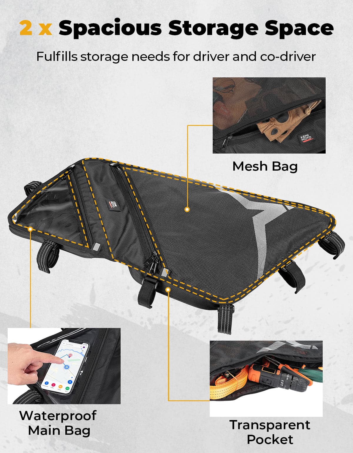 Photo of Roof Bag 1680D Waterproof for CFMOTO ZForce 500 | 800 | 1000 by Kemimoto - Premium for UTVs / Side by Sides