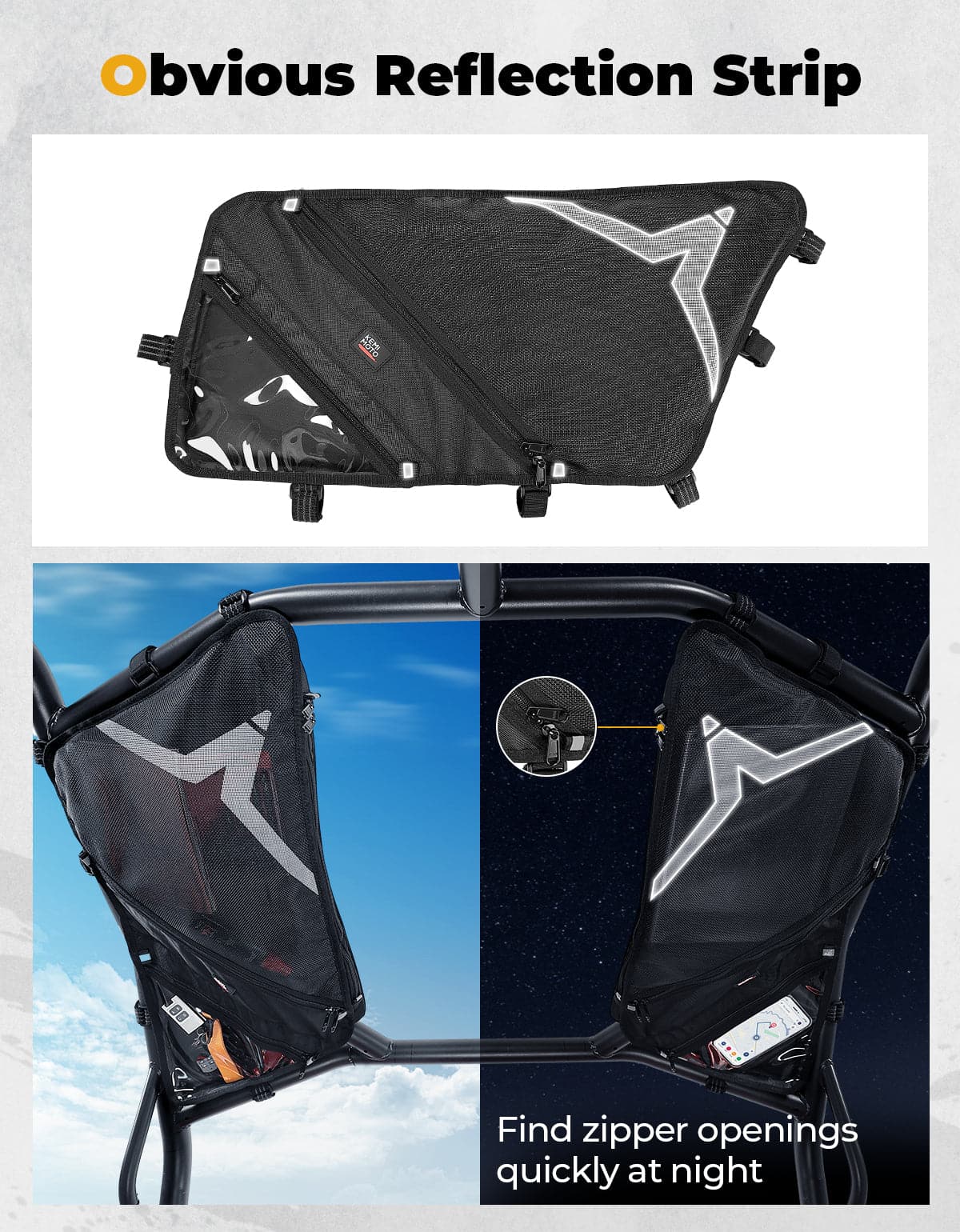 Photo of Roof Bag 1680D Waterproof for CFMOTO ZForce 500 | 800 | 1000 by Kemimoto - Premium for UTVs / Side by Sides