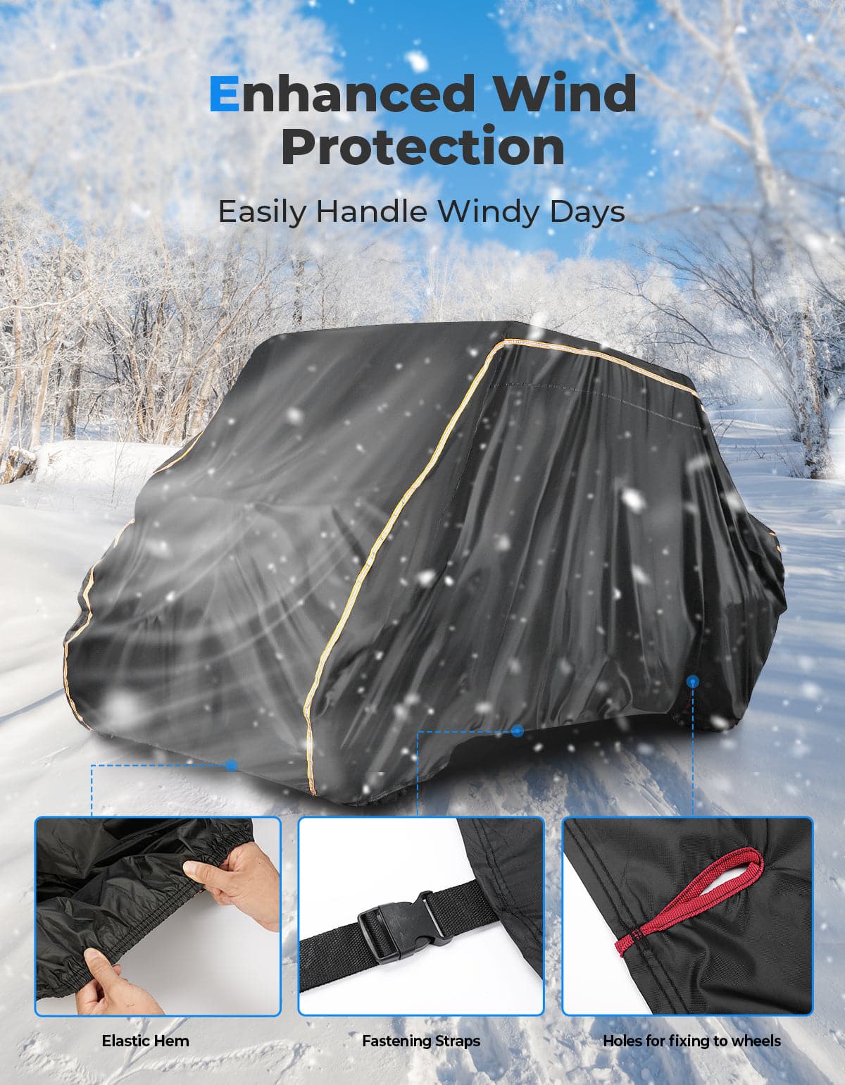 Photo of 4-Seater UTV Cover Waterproof for Ranger Crew 570 / Mule PRO-FXT PRO-DXT by Kemimoto - Premium for UTVs / Side by Sides