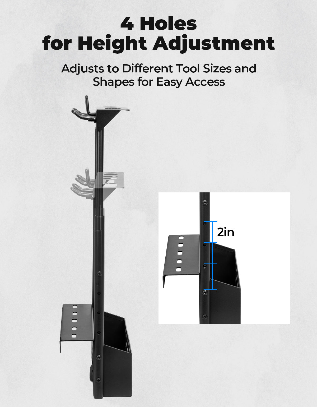 Photo of UTV Tool Rack for Polaris Ranger 1000/ XP 1000/ XP 900 2013-2025 by Kemimoto - Premium for UTVs / Side by Sides