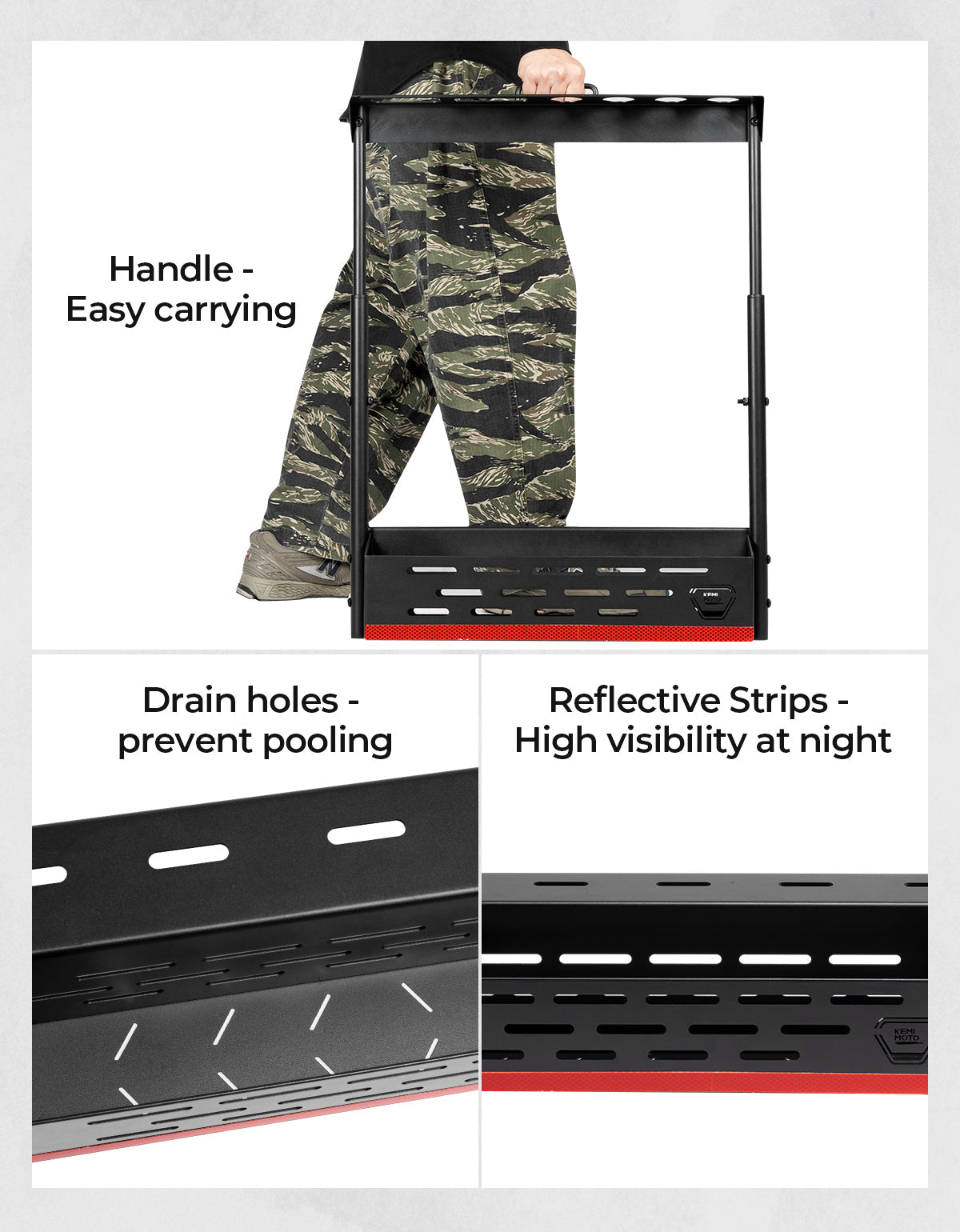 Photo of UTV Tool Rack for Polaris Ranger 1000/ XP 1000/ XP 900 2013-2025 by Kemimoto - Premium for UTVs / Side by Sides