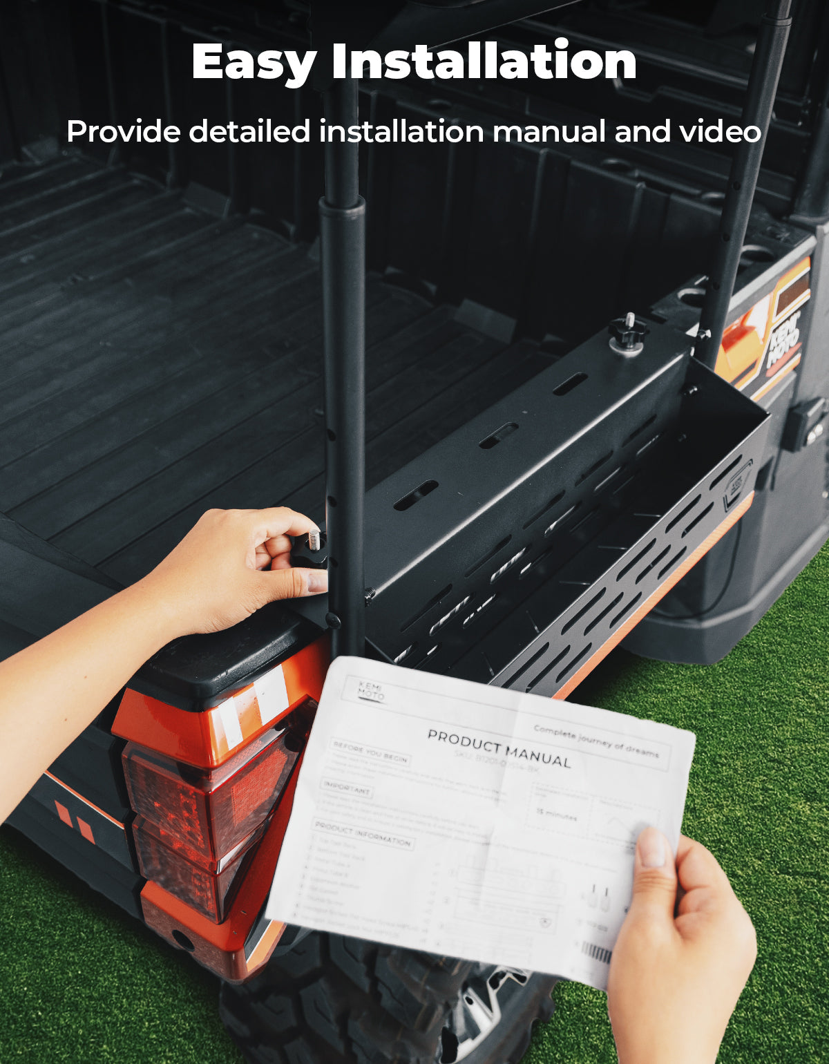 Photo of UTV Tool Rack for Polaris Ranger 1000/ XP 1000/ XP 900 2013-2025 by Kemimoto - Premium for UTVs / Side by Sides