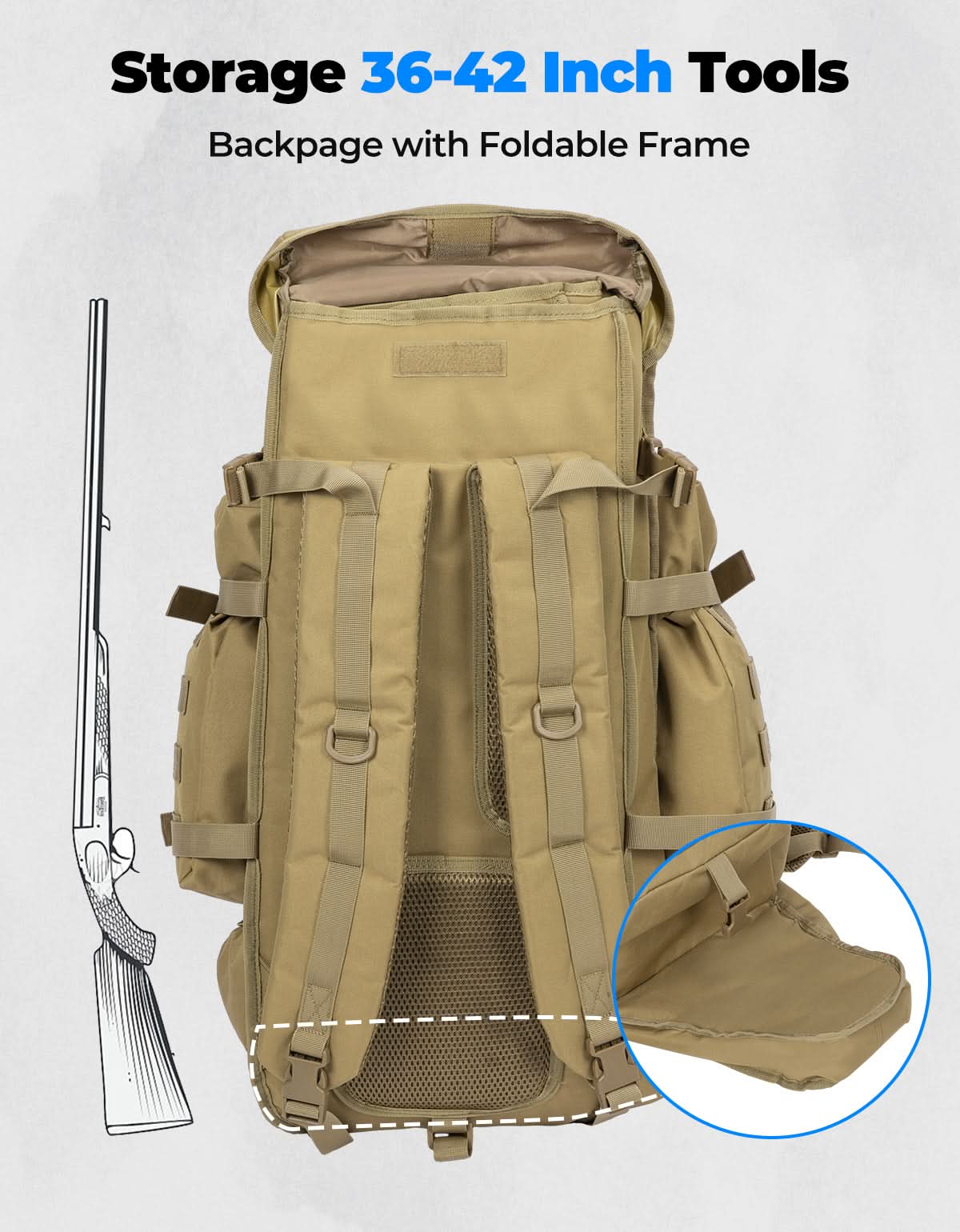 Photo of Large Capacity Travel Bag 70L for Hiking and Hunting by Kemimoto - Premium for UTVs / Side by Sides