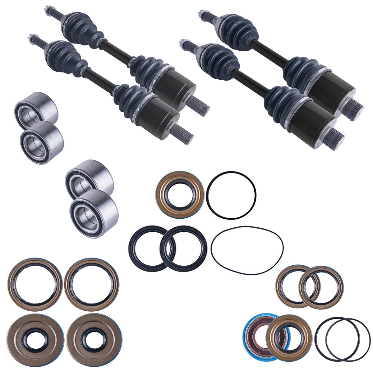 Polaris Sportsman 400 500 600 700 800 MV7 Front & Rear CV Axles Wheel Bearings Differential Seals Bundle - product view 1