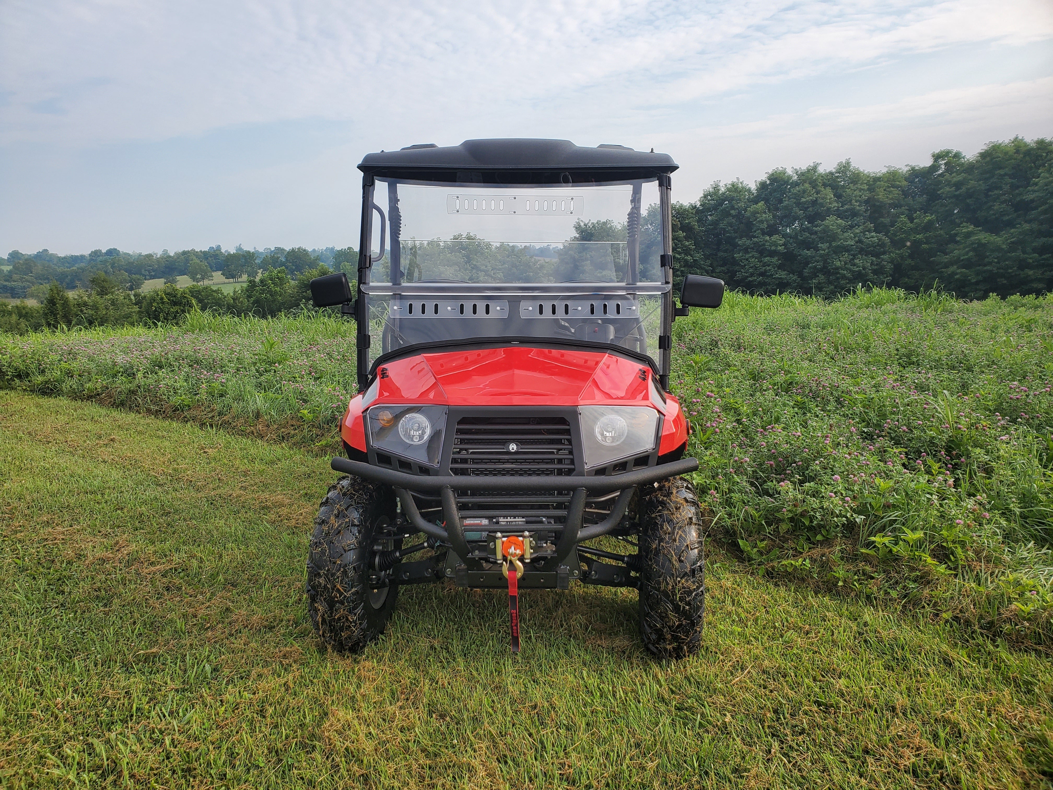 Photo of Coleman UT400/HiSun HS 400 - 2 Pc Windshield w/Clamp, Hard Coat and Vent Options by 3 Star UTV - Premium Windshields for UTVs / Side by Sides