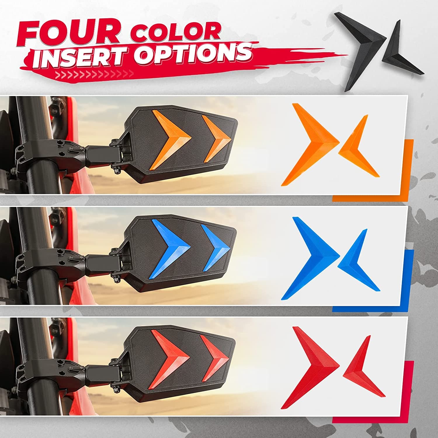 Photo of UTV Side View Mirrors for Can Am Maverick X3/ RZR w/ 1.75"-2'' Roll Bar (1 pair) by Kemimoto - Premium for UTVs / Side by Sides