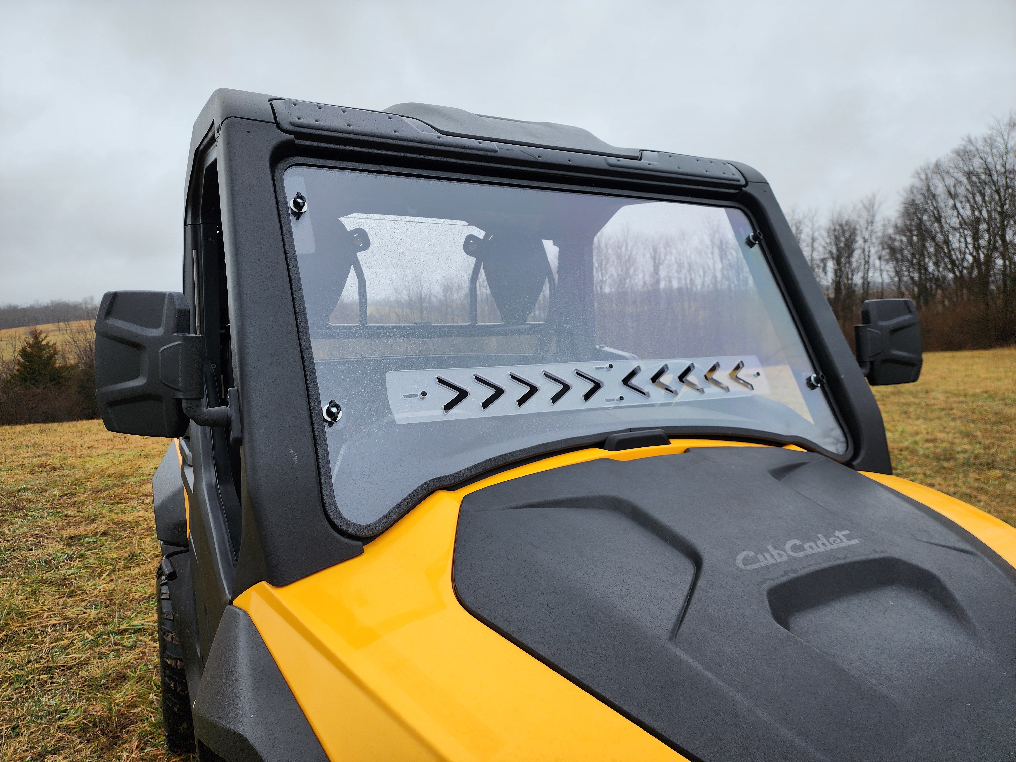 Photo of Cub Cadet Challenger MX550/750 - 1 Pc Windshield with Optional Scratch-Resistant Coating and Vents by 3 Star UTV - Premium Windshields for UTVs / Side by Sides