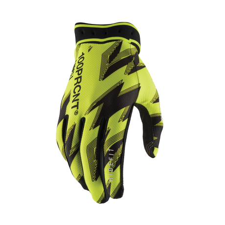 100% Ridefit Riding Gloves - Fluorescent Yellow/Black, XL