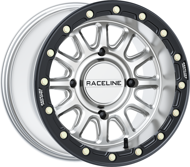 Photo of ALPHA HYPER WHEEL 4/156 HYPER SILVER/BLK 15X10 (+10MM) by RACELINE - Premium Wheels for UTVs / Side by Sides