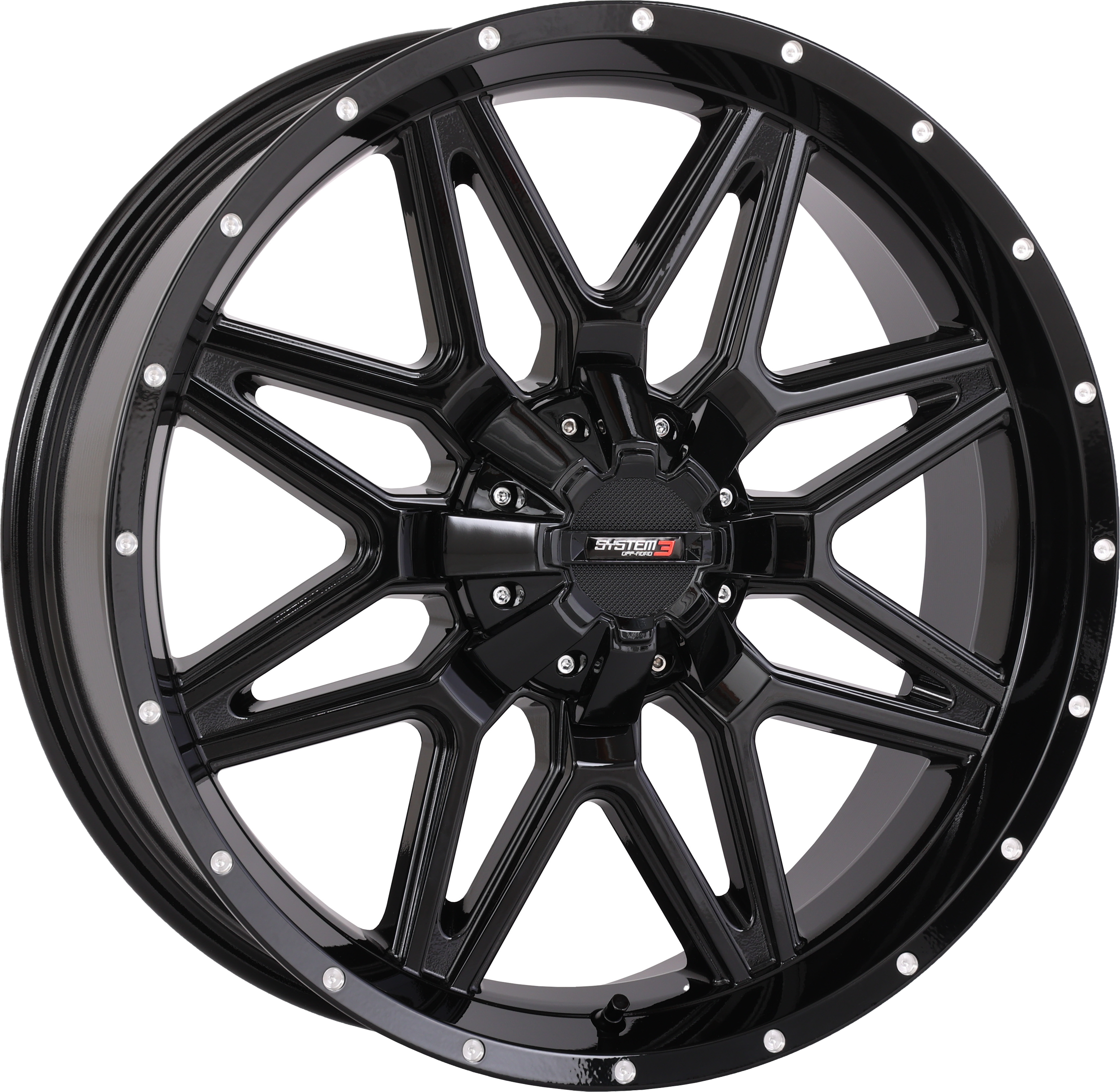 Photo of ST7 WHEEL 20X7 4+3 (+10MM) 4/137 & 4/156 GLOSS BLACK by SYSTEM 3 - Premium Wheels for UTVs / Side by Sides