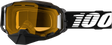 100% Armega Snowmobile Goggles - Black Yellow Lens