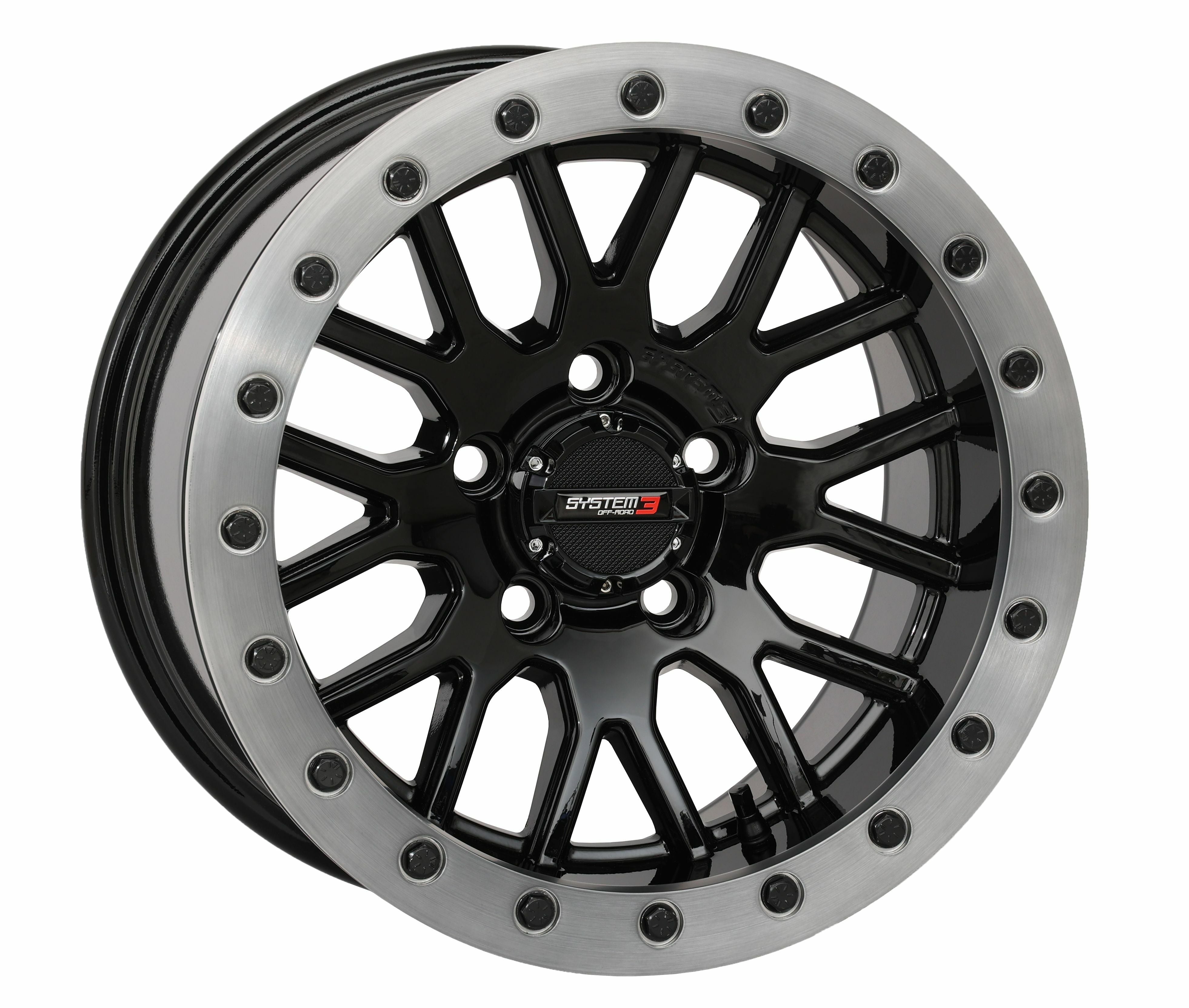 Photo of SB9 WHEEL 15X9 5+4 (+10MM) 5/4.5 GLOSS BLACK by SYSTEM 3 - Premium Wheels for UTVs / Side by Sides