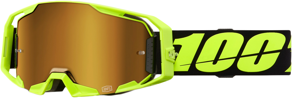 100% Hydromatic Watercraft Goggles - Neon Yellow Mirror True Gold