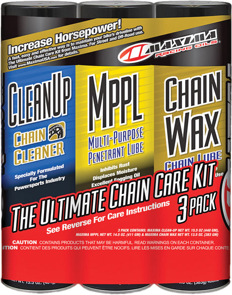 Photo of ULTIMATE CHAIN WAX CARE KIT 3/PK by MAXIMA - Premium Chemicals for UTVs / Side by Sides
